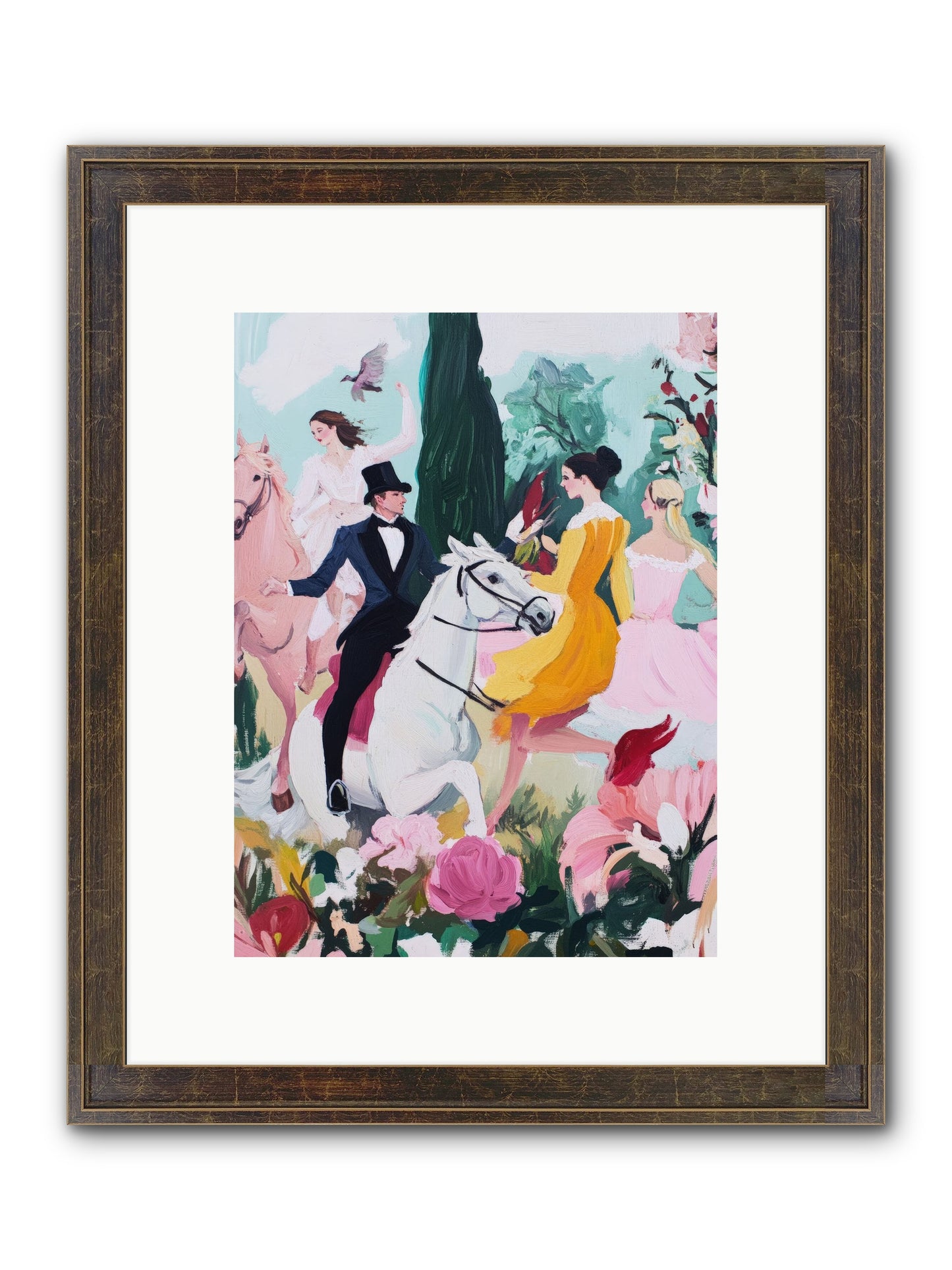 Chasing Wild Hedges No.2 Framed Print - Slimwoods Black/Gold 9x12