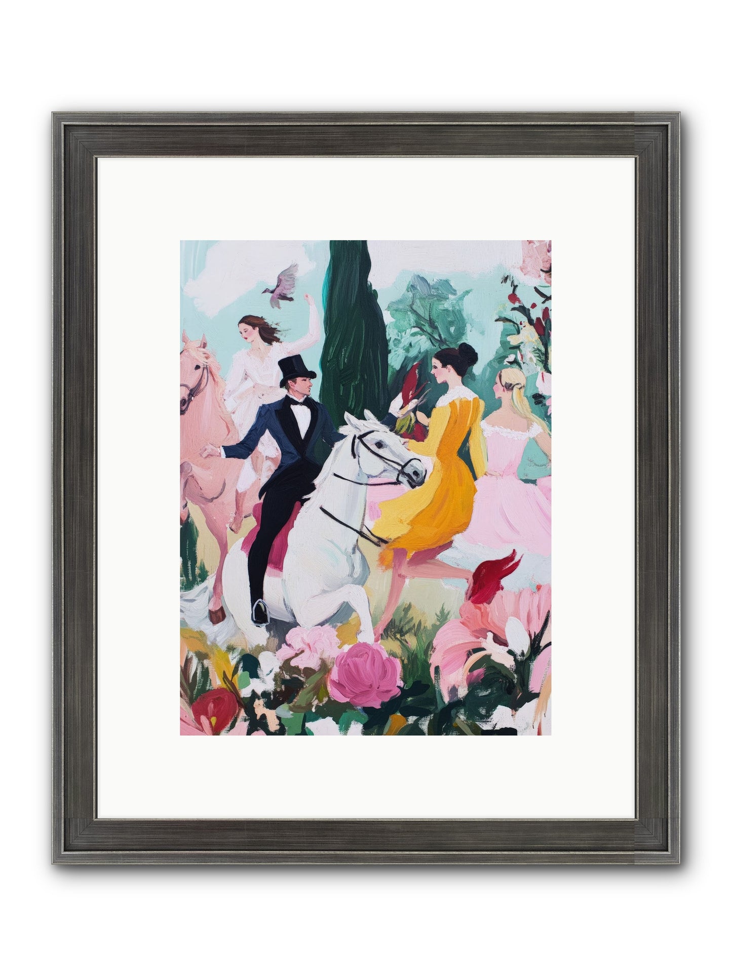 Chasing Wild Hedges No.2 Framed Print - Slimwoods Black/Silver 9x12