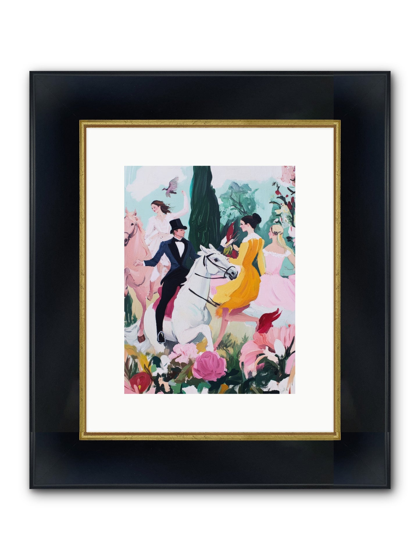 Chasing Wild Hedges No.2 Framed Print - Wide Black w/Gold 9x12