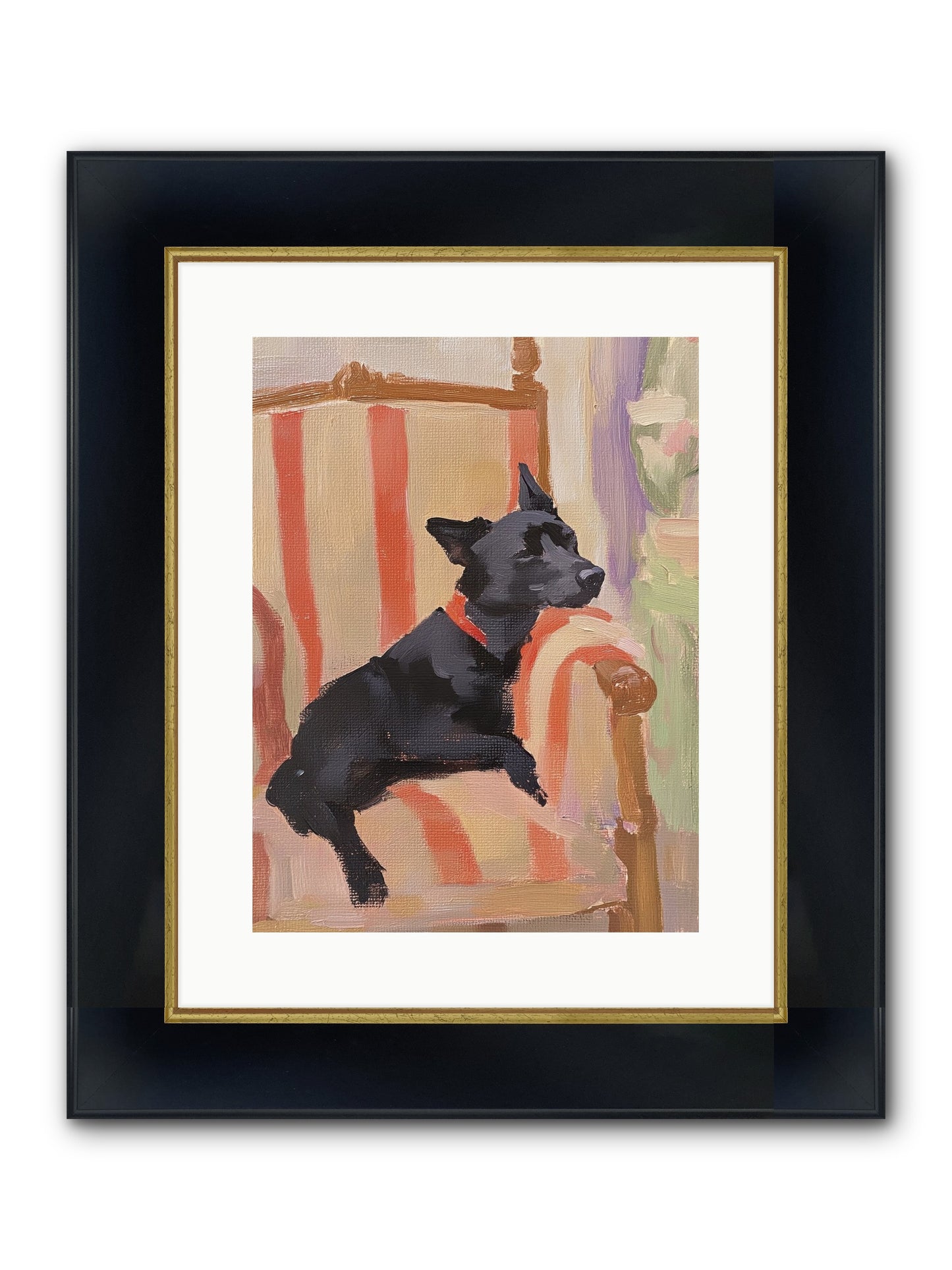 Chaucer Framed Print - Wide Black w/Gold 12x16