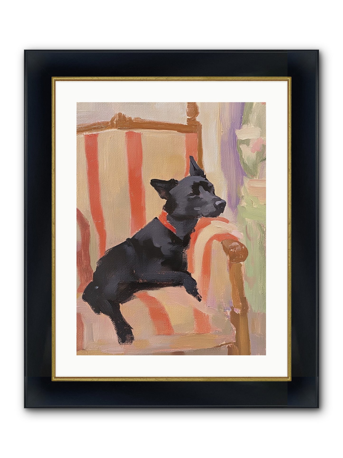 Chaucer Framed Print - Wide Black w/Gold 18x24