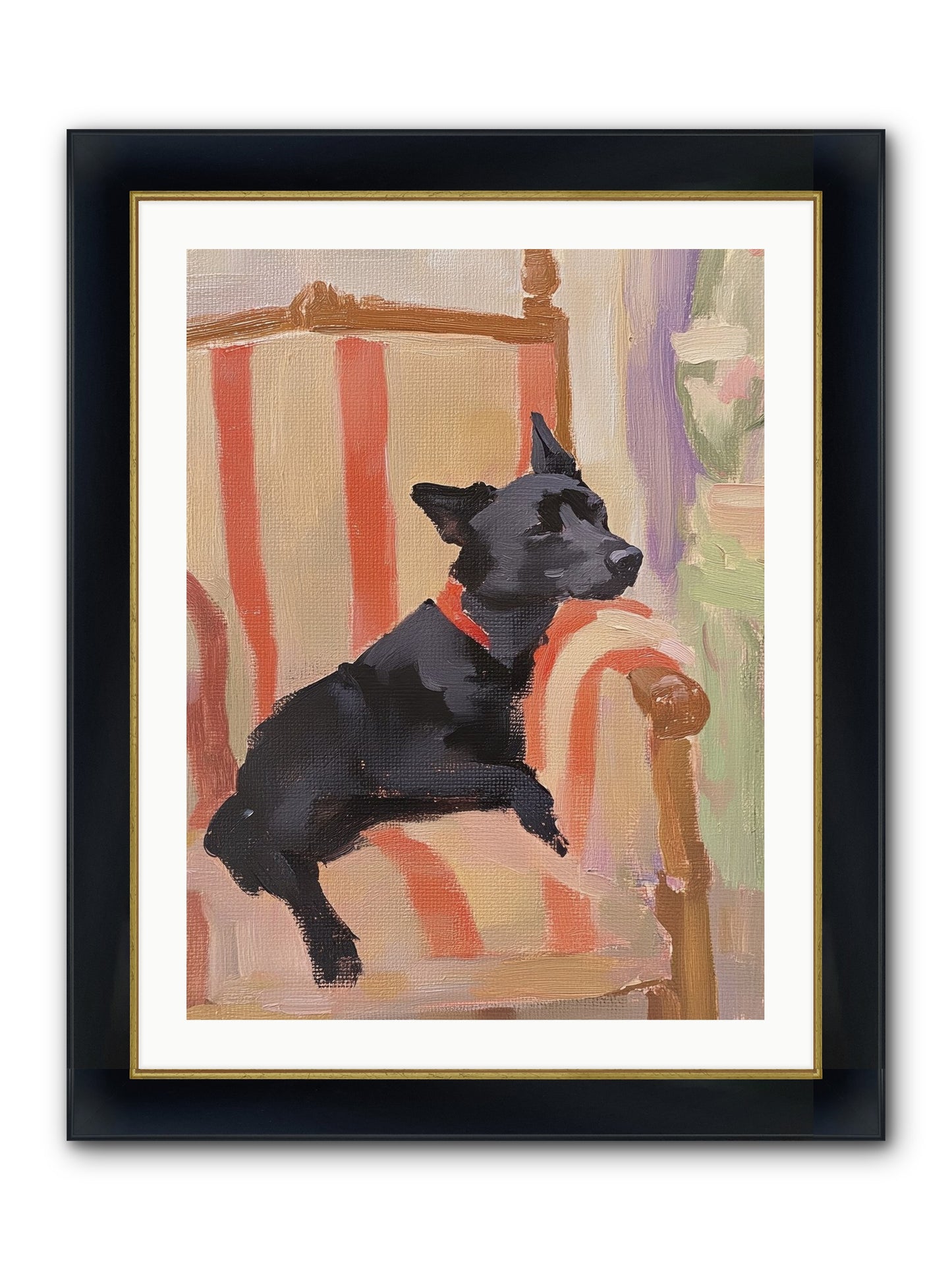 Chaucer Framed Print - Wide Black w/Gold 24x32