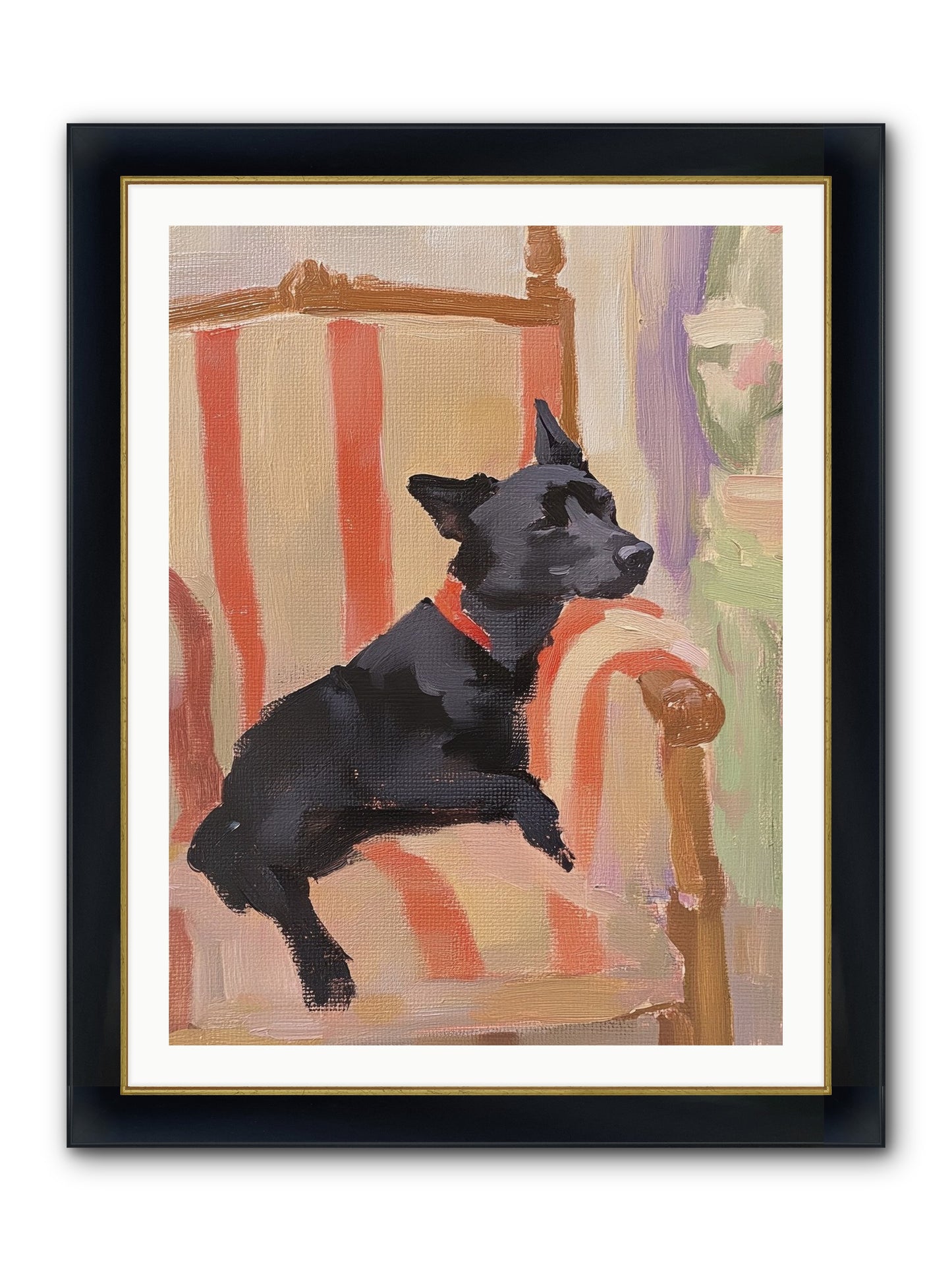 Chaucer Framed Print - Wide Black w/Gold 30x40