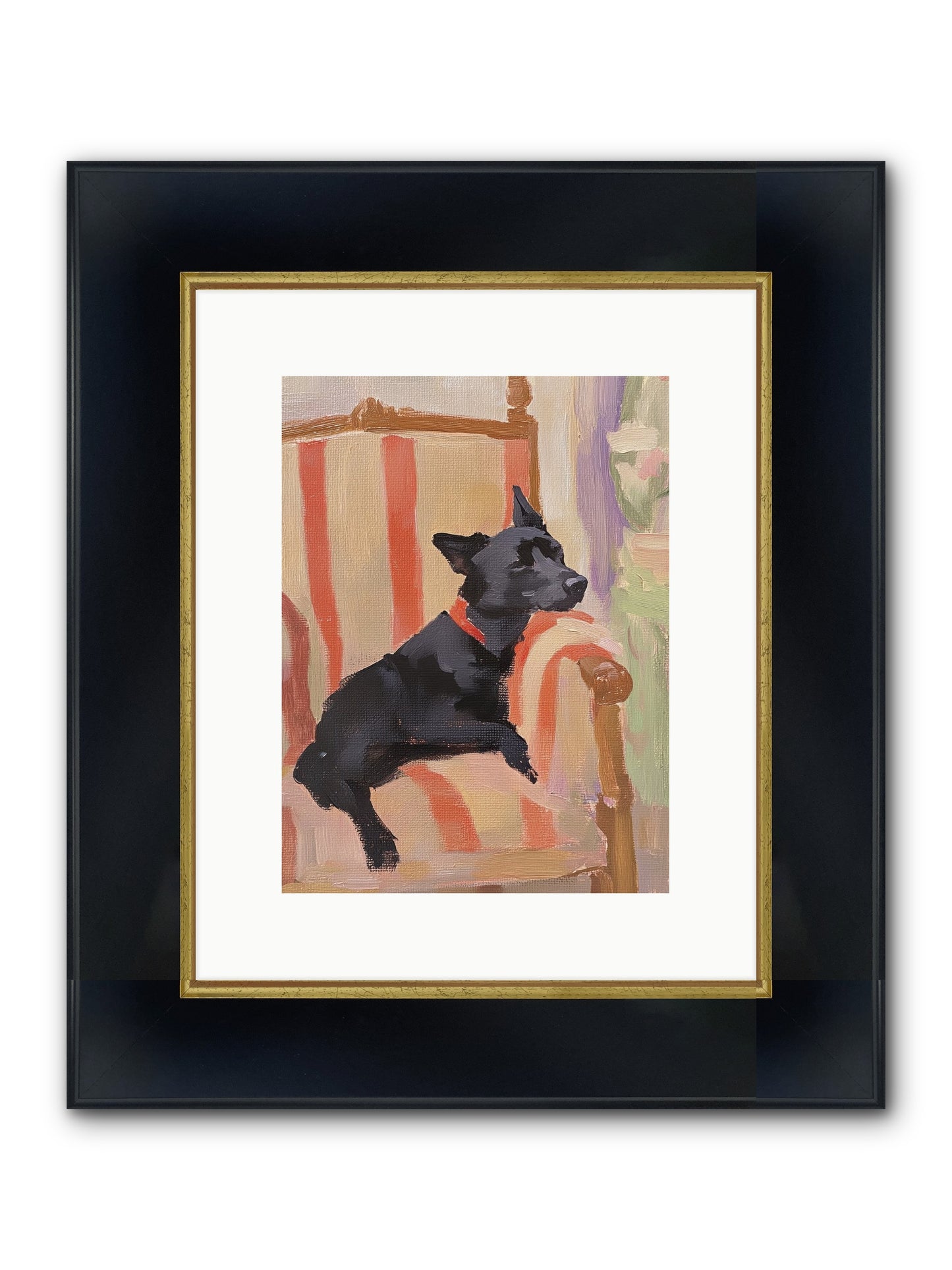 Chaucer Framed Print - Wide Black w/Gold 9x12
