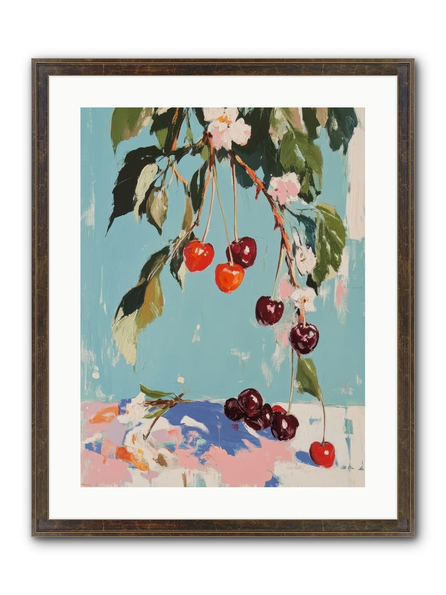 Cherry Jubilee Framed Print - Slimwoods Black/Gold 18x24