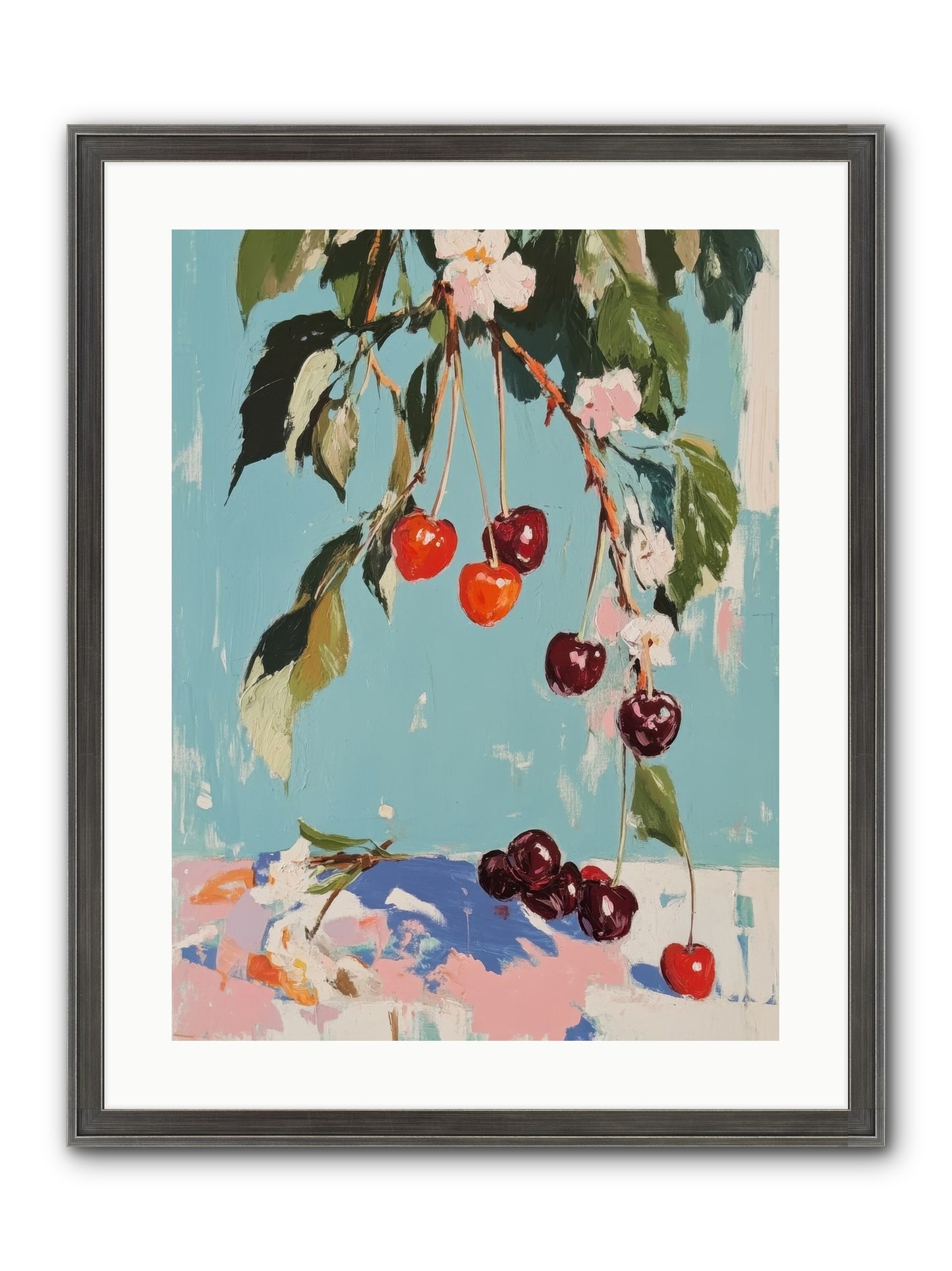 Cherry Jubilee Framed Print - Slimwoods Black/Silver 18x24