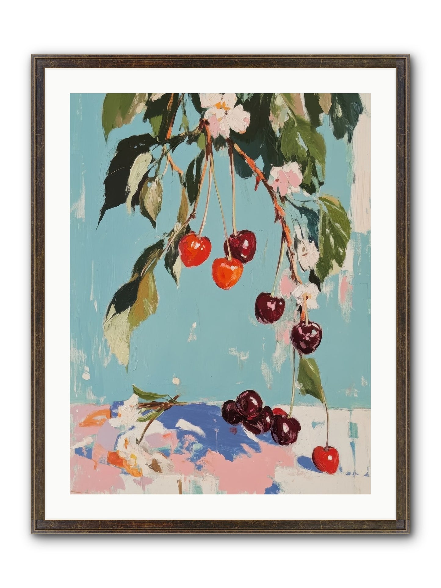 Cherry Jubilee Framed Print - Slimwoods Black/Gold 24x32