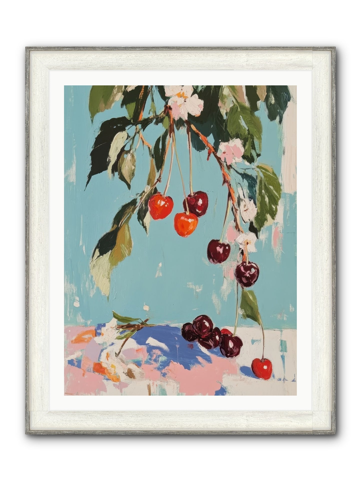 Cherry Jubilee Framed Print - Driftwood White 30x40