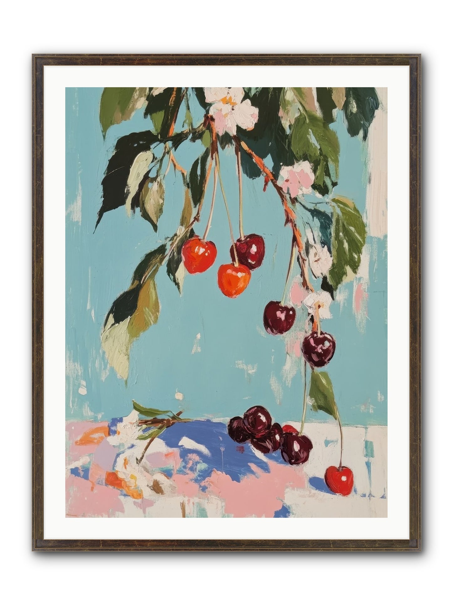 Cherry Jubilee Framed Print - Slimwoods Black/Gold 30x40