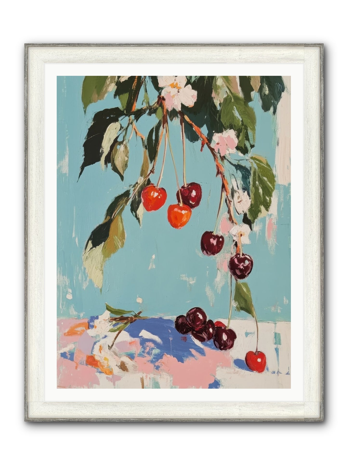 Cherry Jubilee Framed Print - Driftwood White 36x48