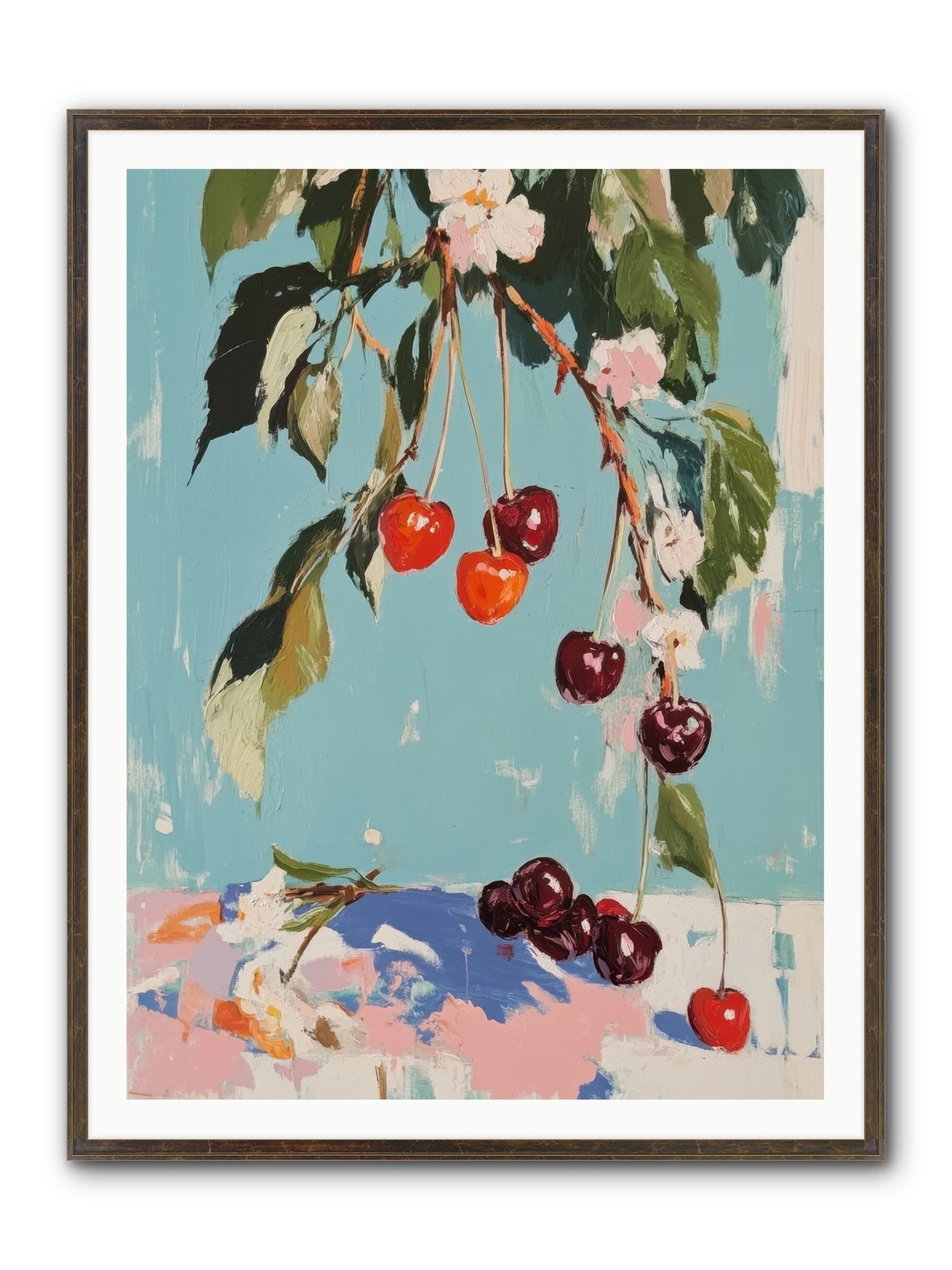 Cherry Jubilee Framed Print - Slimwoods Black/Gold 36x48