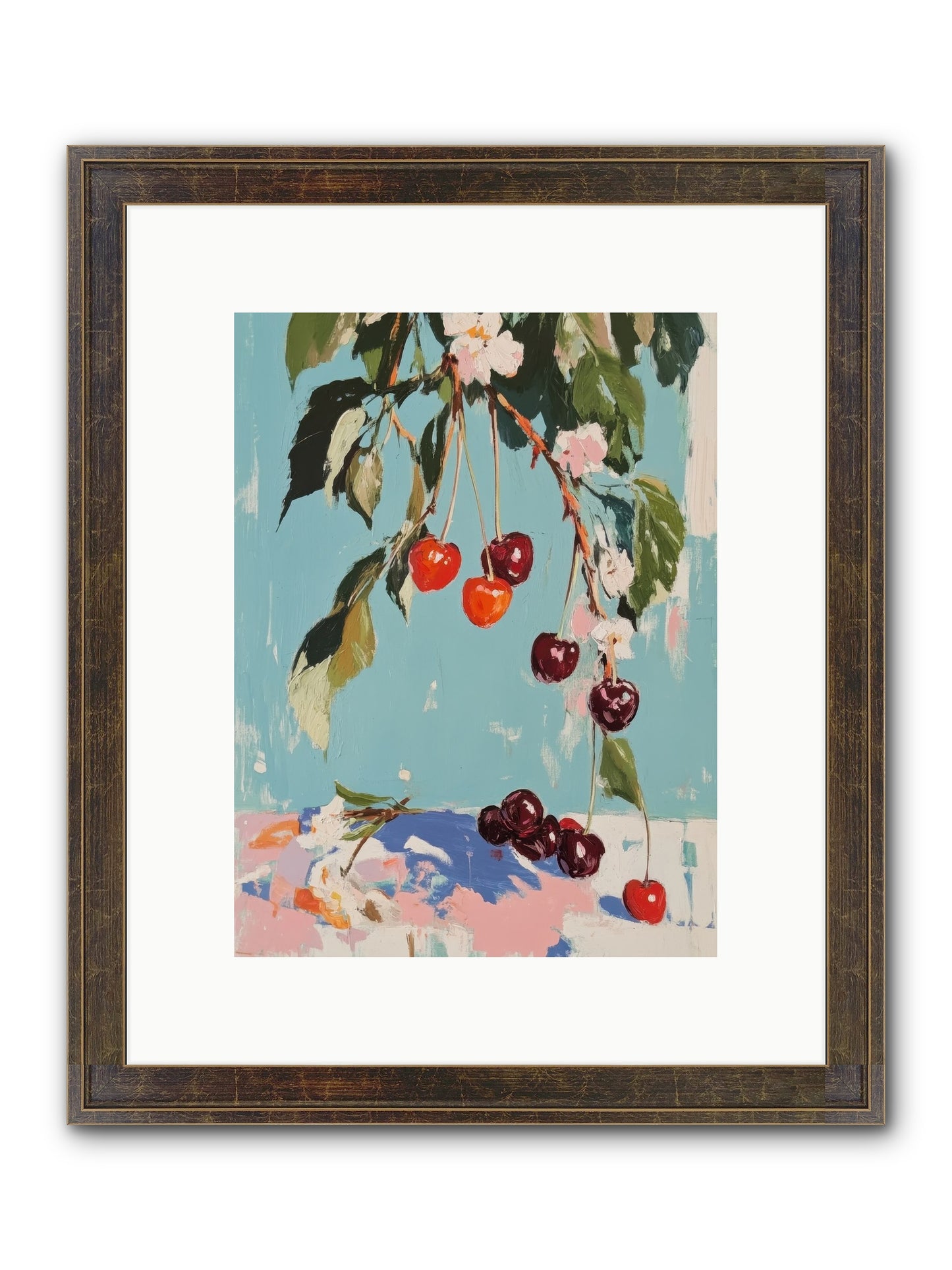 Cherry Jubilee Framed Print - Slimwoods Black/Gold 9x12