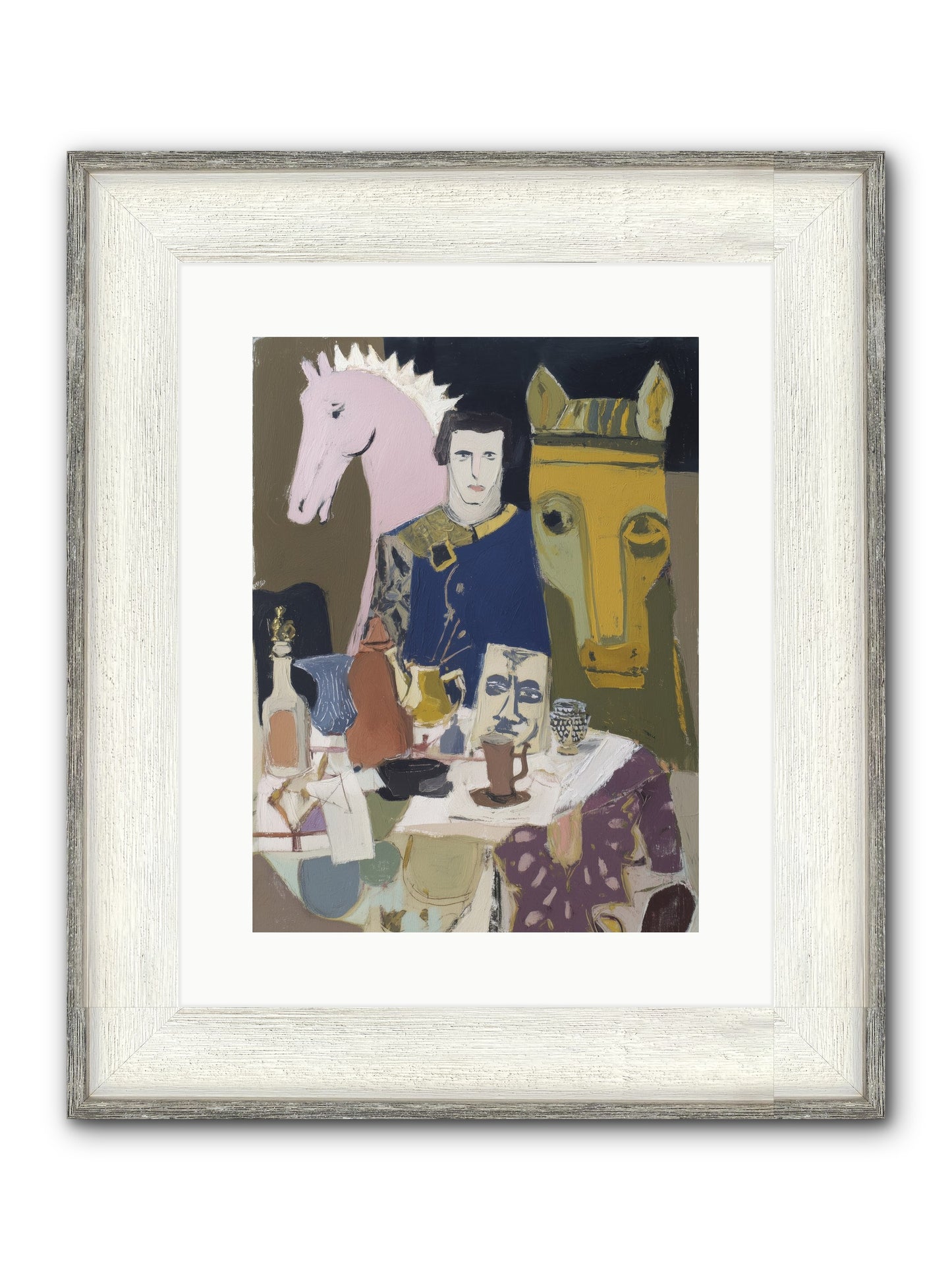 Chicory Framed Print - Driftwood White 12x16