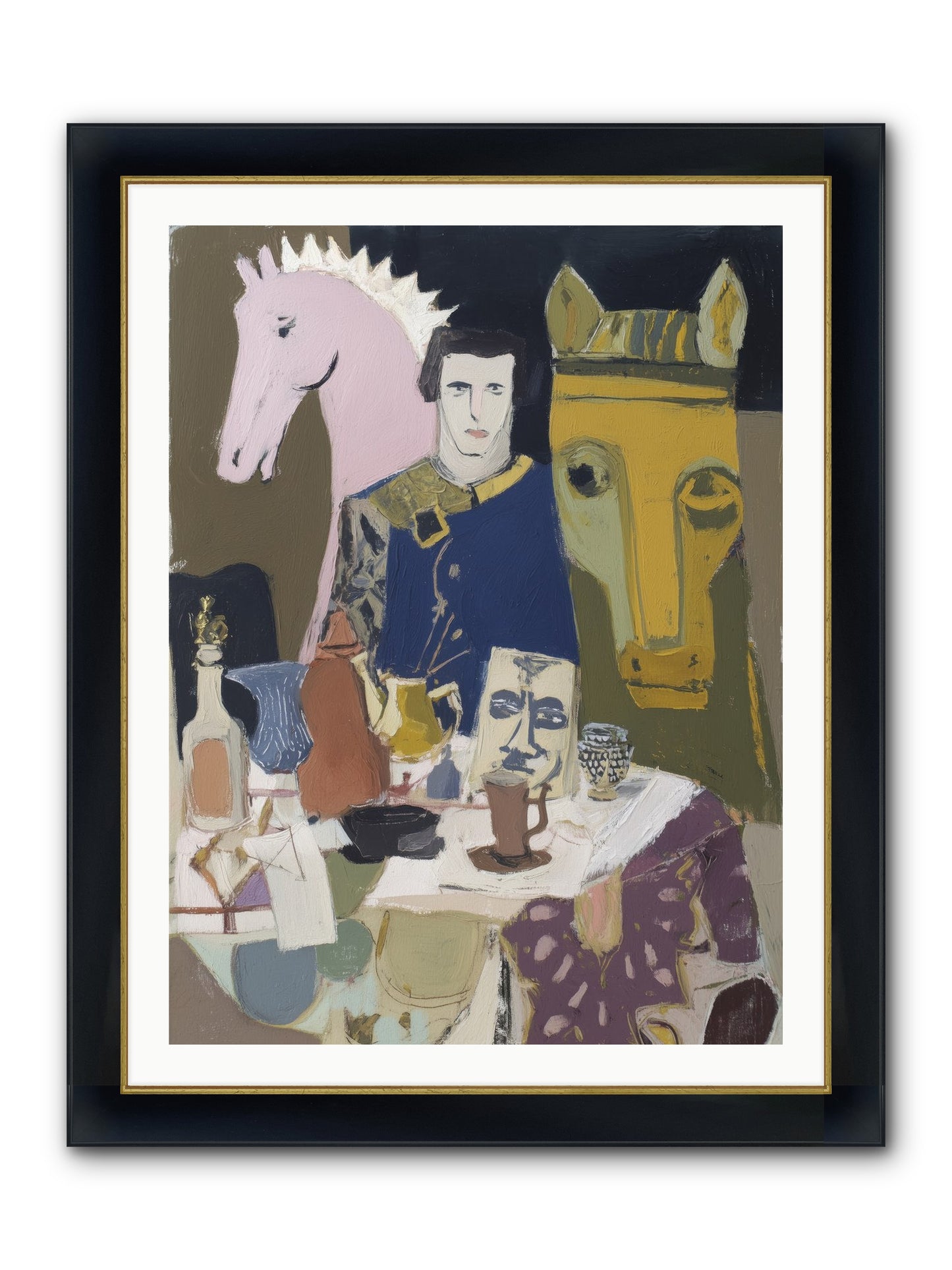 Chicory Framed Print - Wide Black w/Gold 30x40