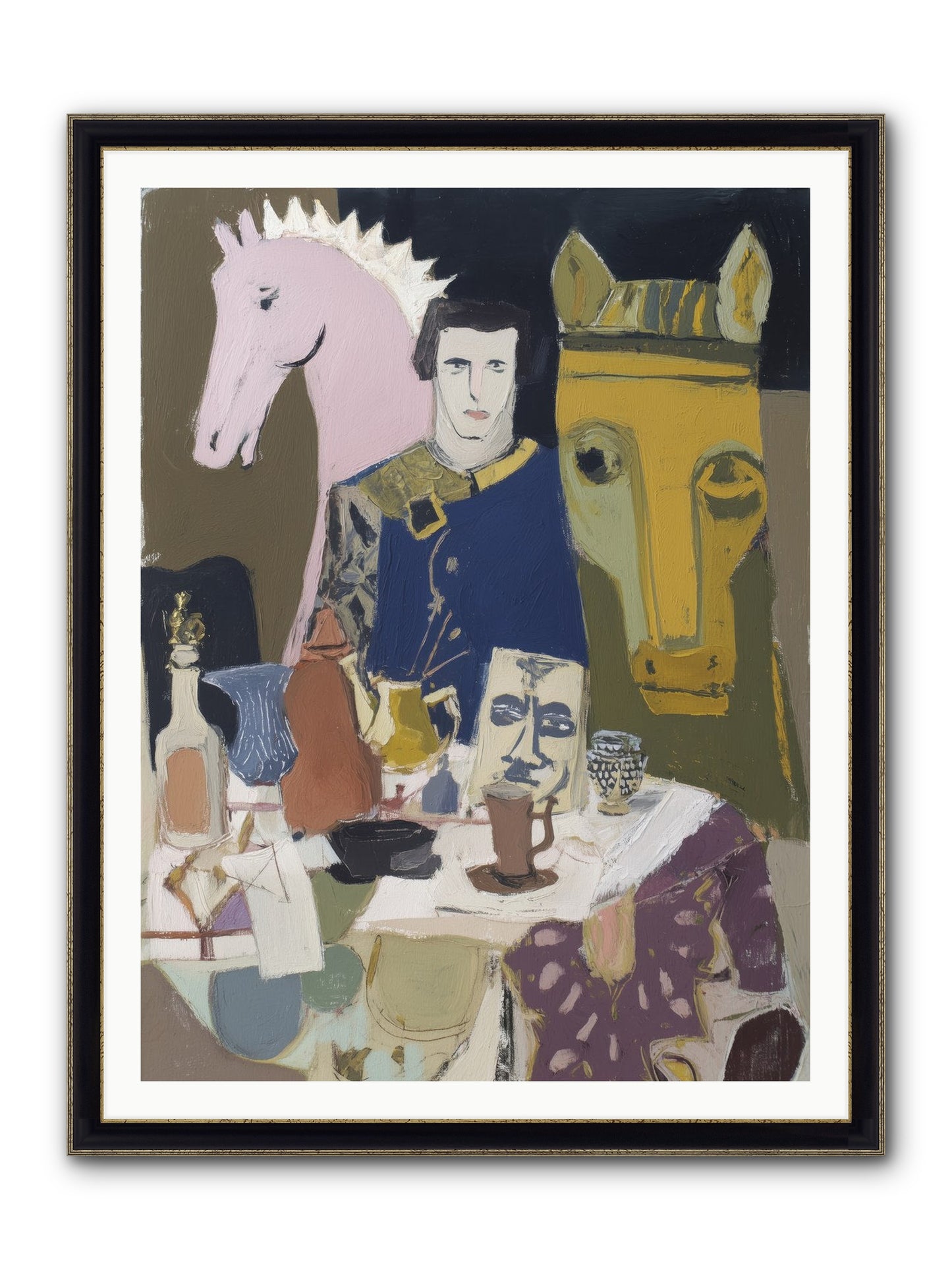 Chicory Framed Print - Black & Gold 36x48