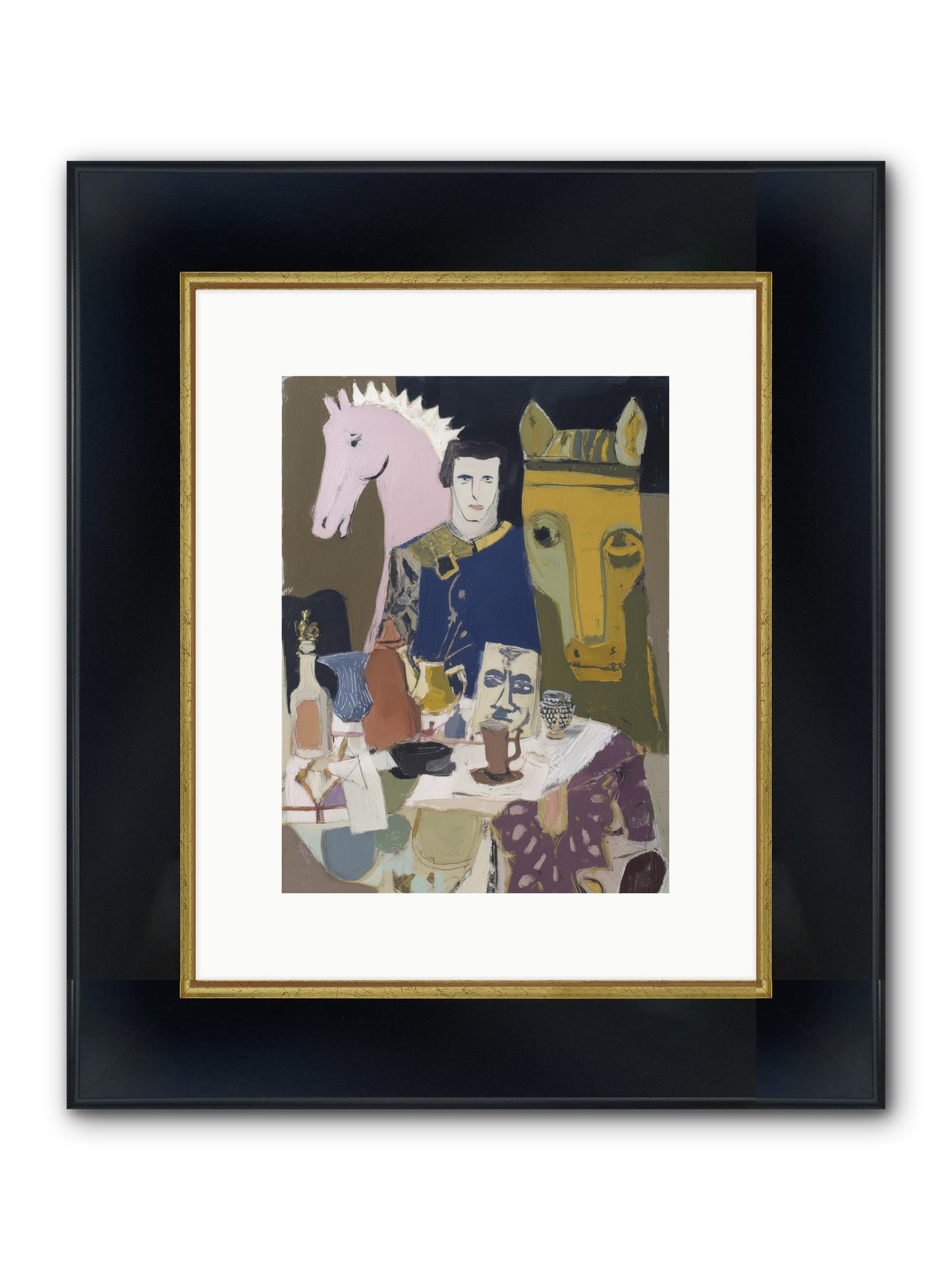 Chicory Framed Print - Wide Black w/Gold 9x12