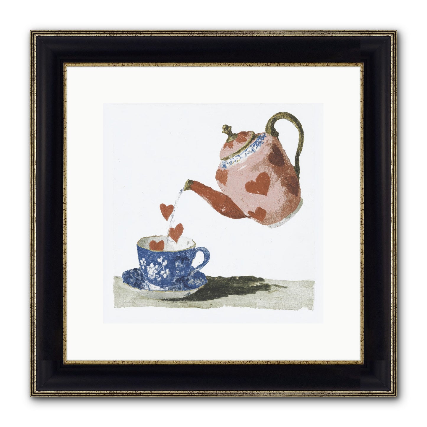 Choosing Love Framed Print - Black & Gold 12x12
