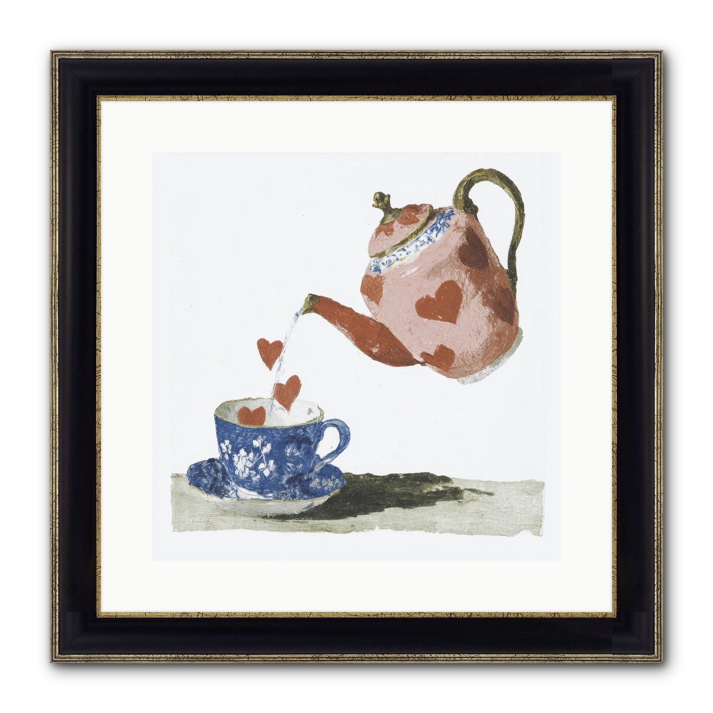 Choosing Love Framed Print - Black & Gold 16x16