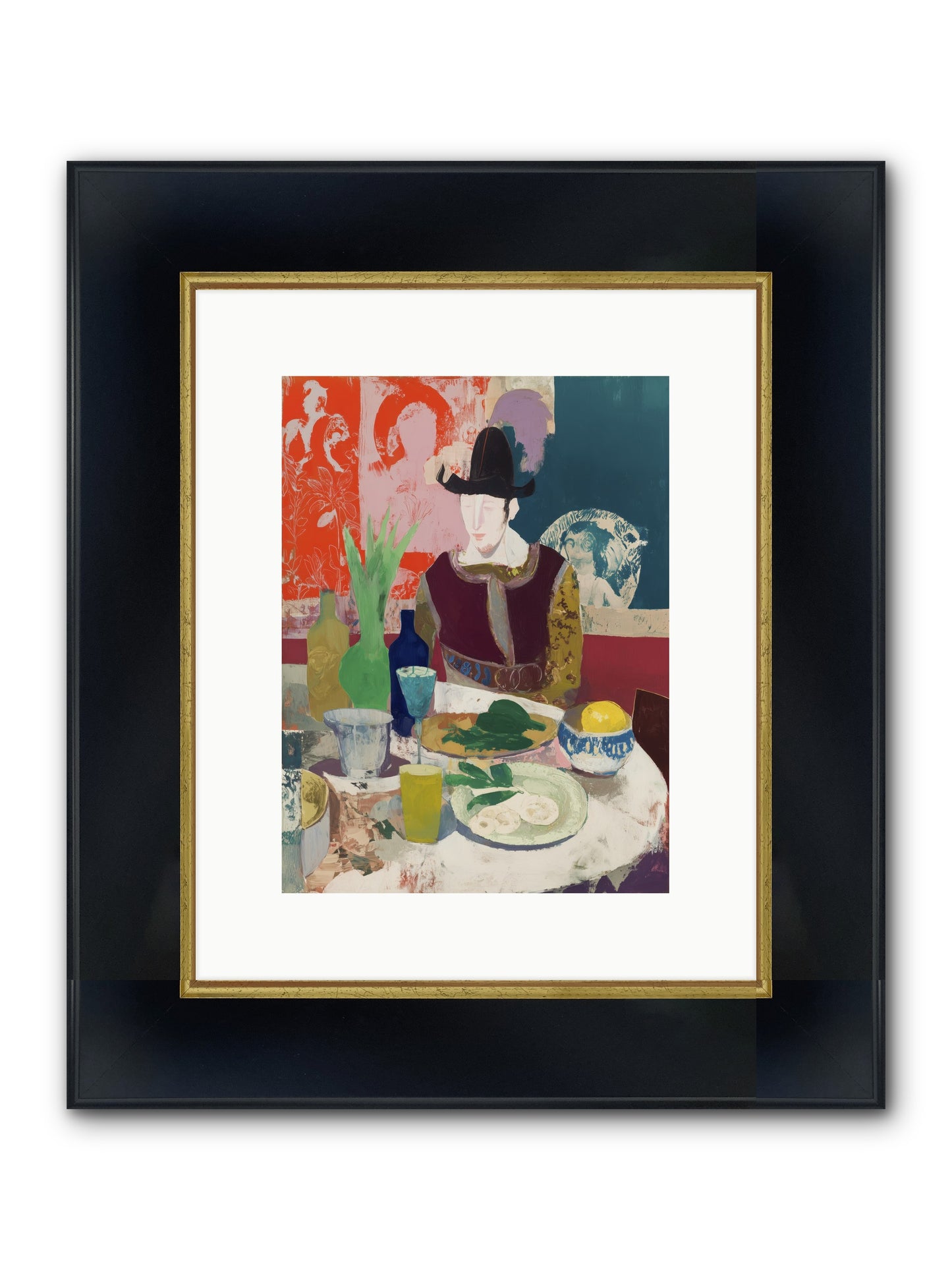 Chronicle Framed Print - Wide Black w/Gold 9x12