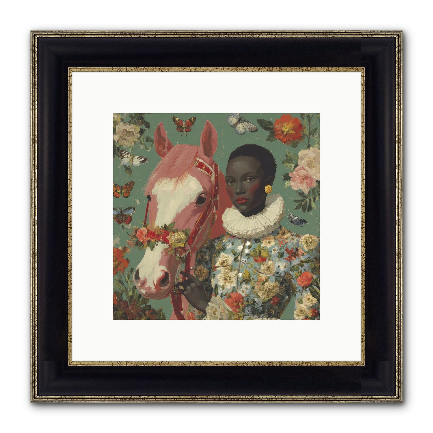 Chrysalis Of Light Framed Print - Black & Gold 10x10