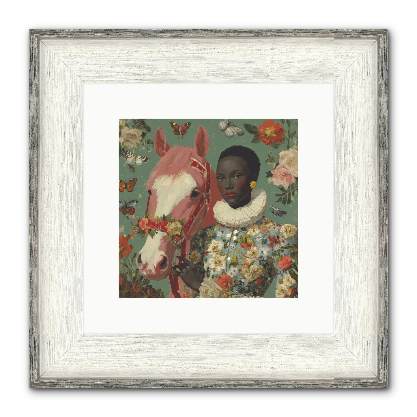 Chrysalis Of Light Framed Print - Driftwood White 10x10