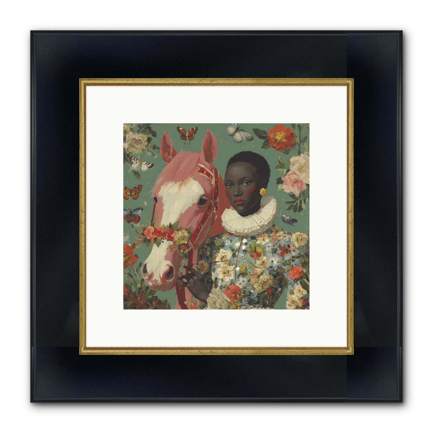 Chrysalis Of Light Framed Print - Wide Black w/Gold 10x10