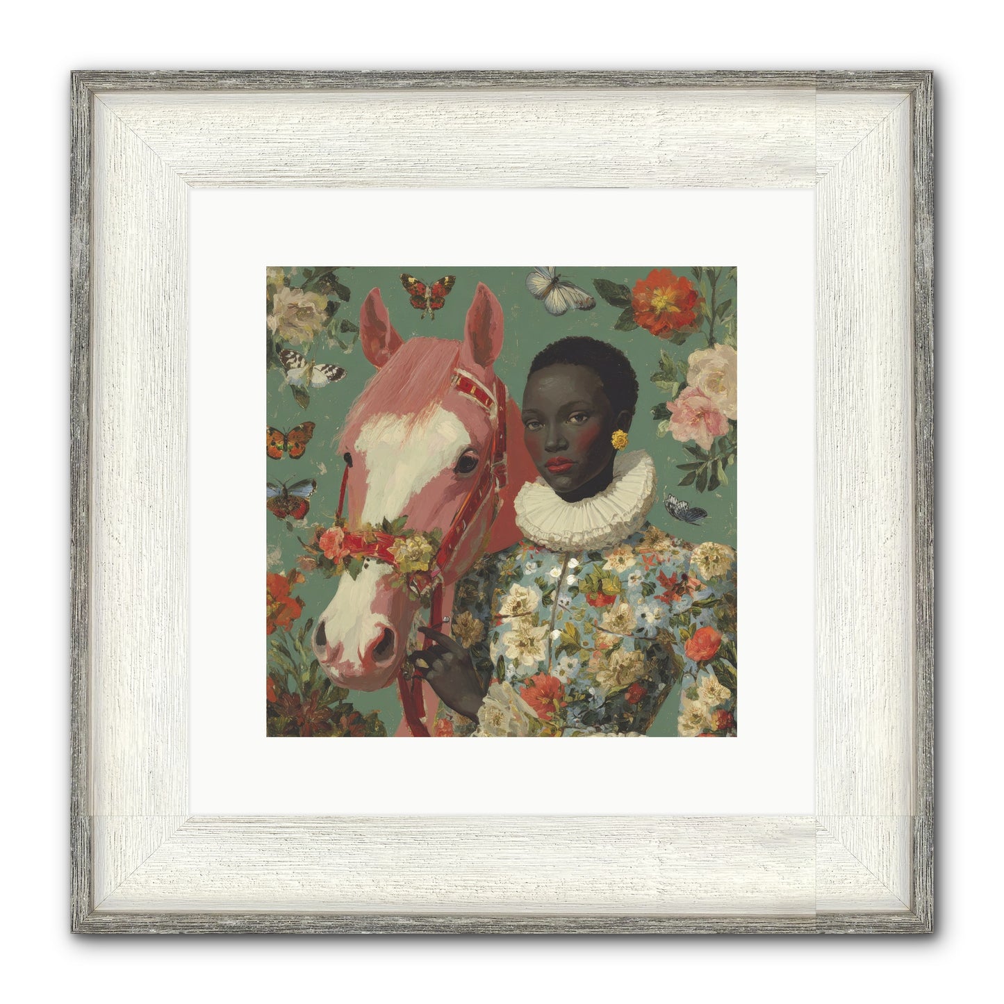 Chrysalis Of Light Framed Print - Driftwood White 12x12