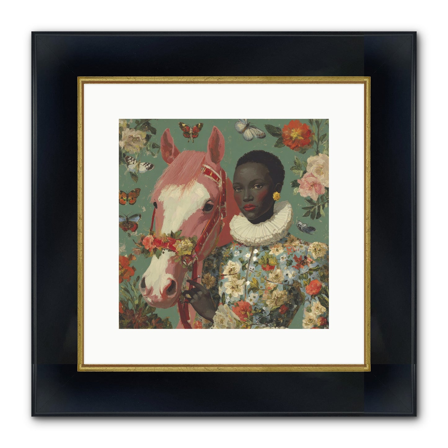 Chrysalis Of Light Framed Print - Wide Black w/Gold 12x12
