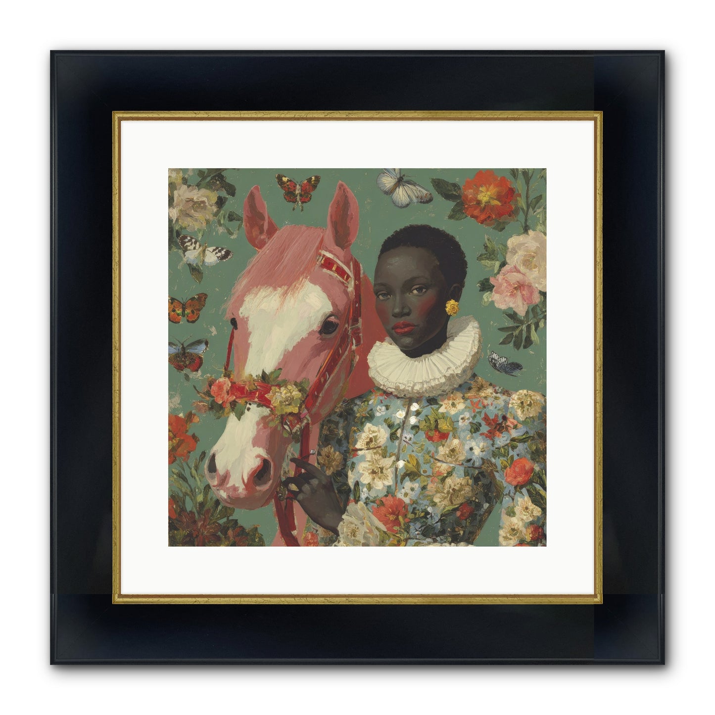 Chrysalis Of Light Framed Print - Wide Black w/Gold 16x16