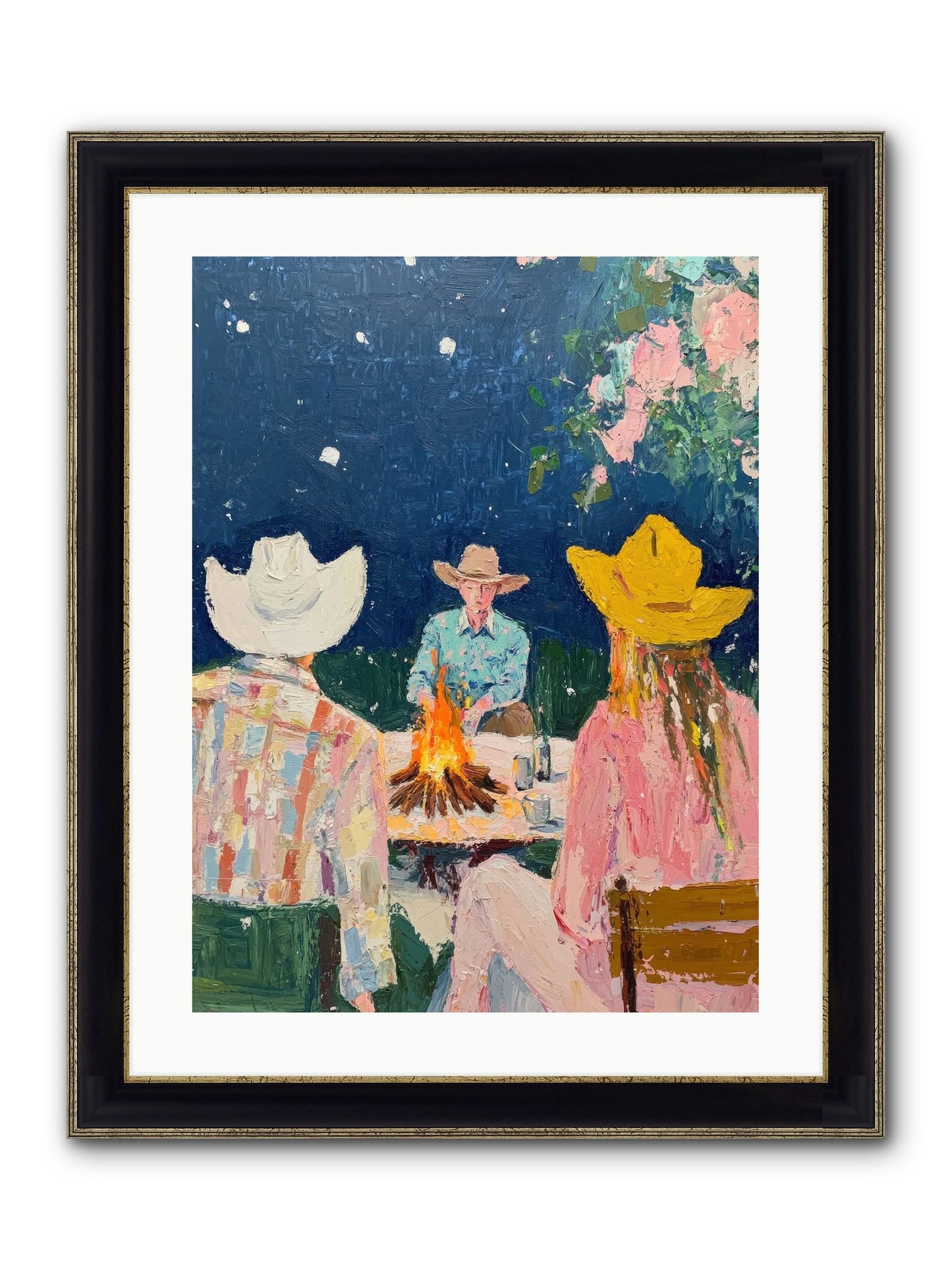Chuckwagon Chronicle Framed Print - Black & Gold 18x24