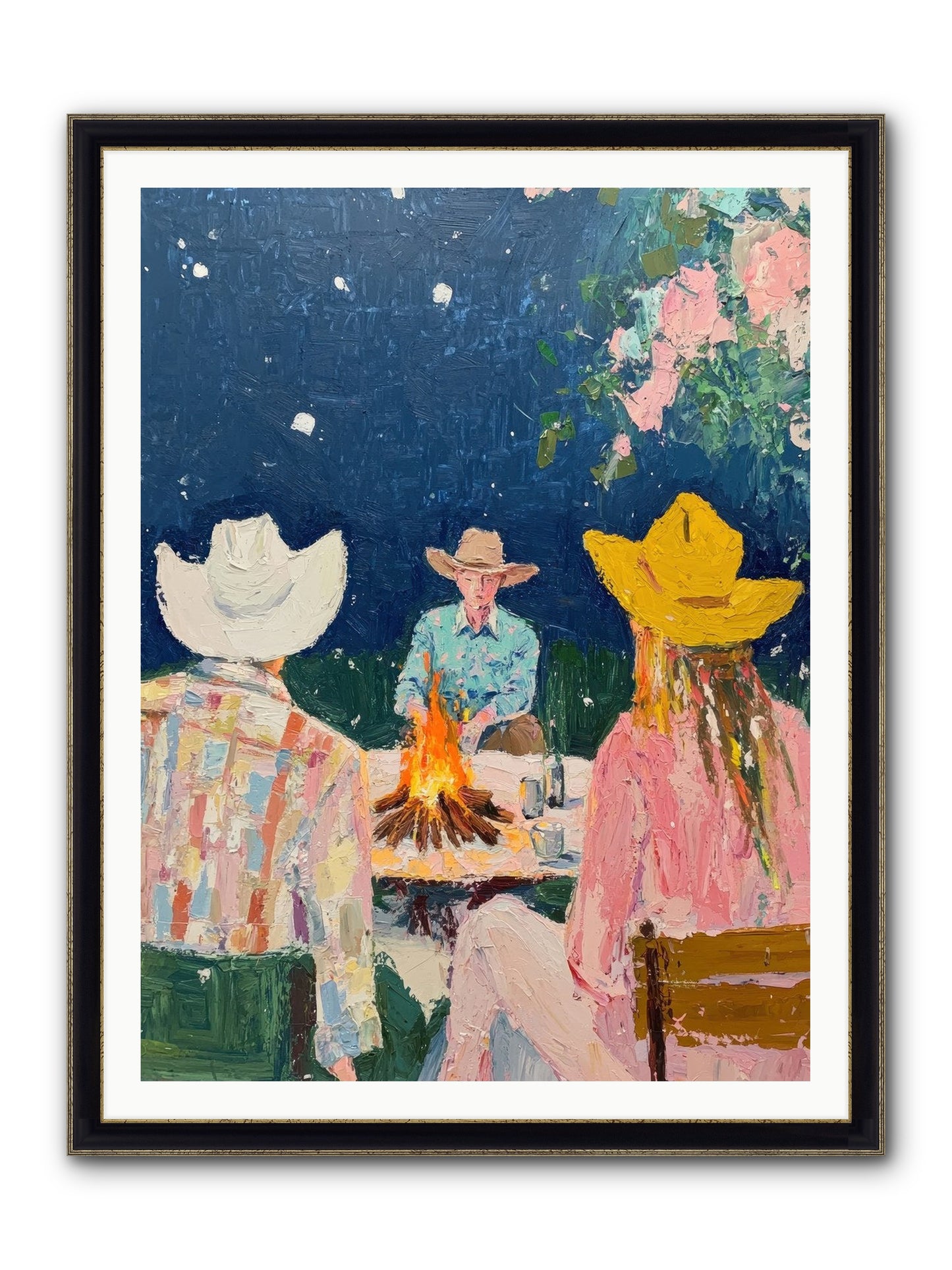 Chuckwagon Chronicle Framed Print - Black & Gold 36x48