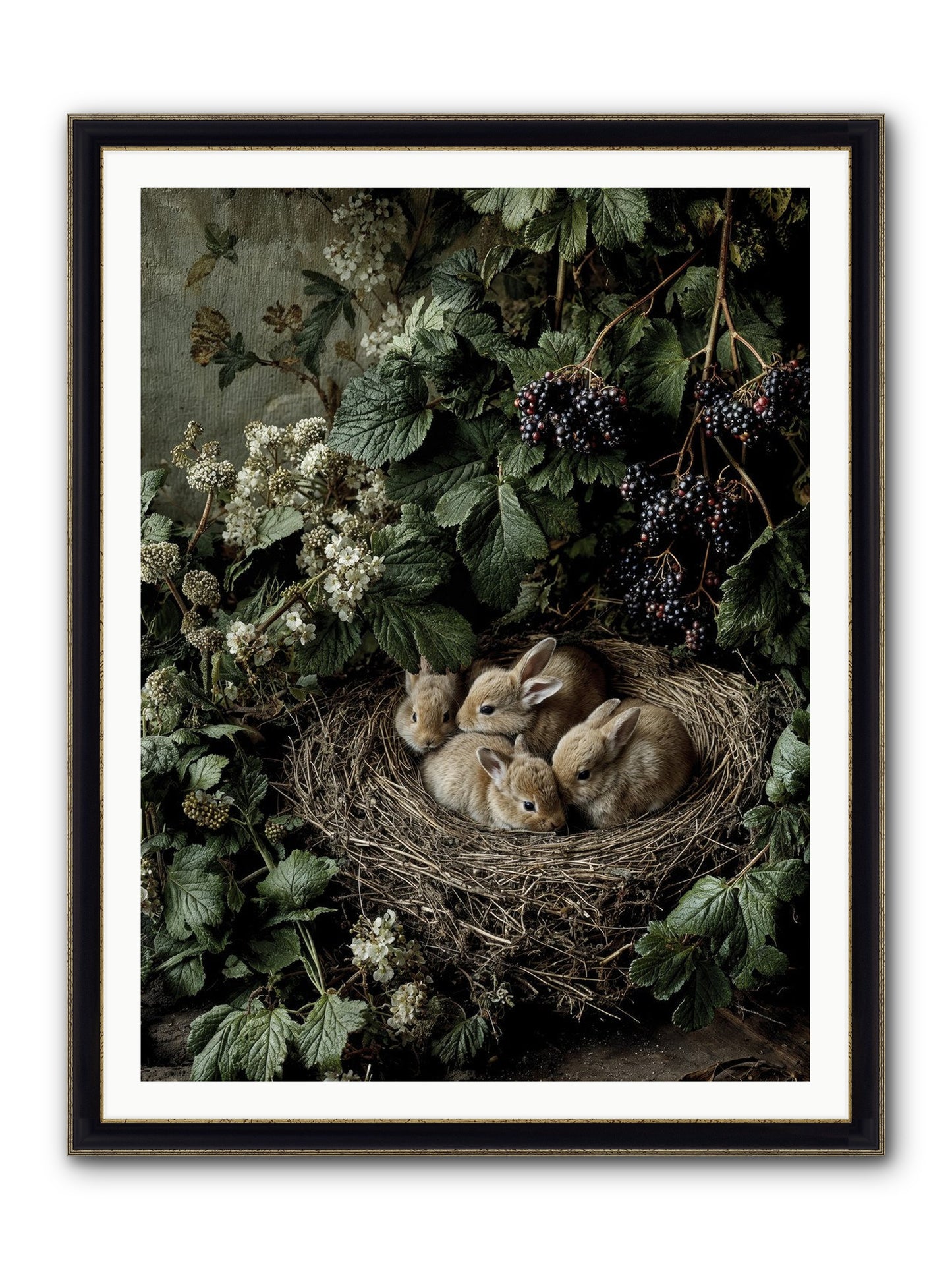 Cinnamon Dreams Framed Print - Black & Gold 36x48