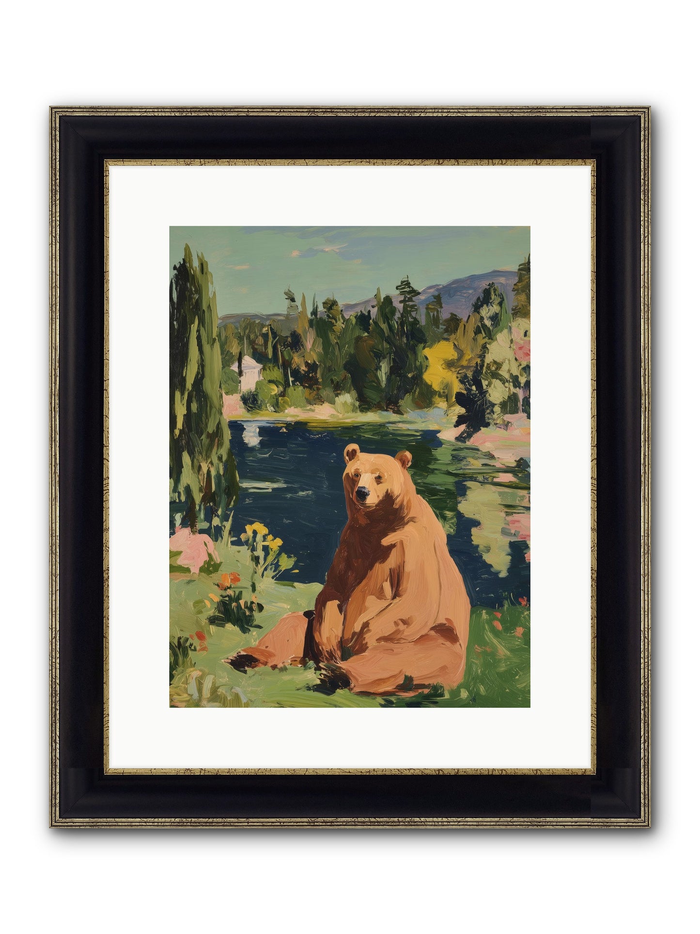 Cinnamon Shadow Framed Print - Black & Gold 12x16