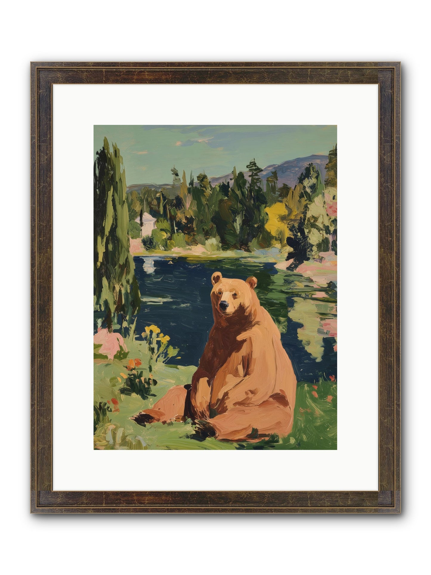 Cinnamon Shadow Framed Print - Slimwoods Black/Gold 12x16