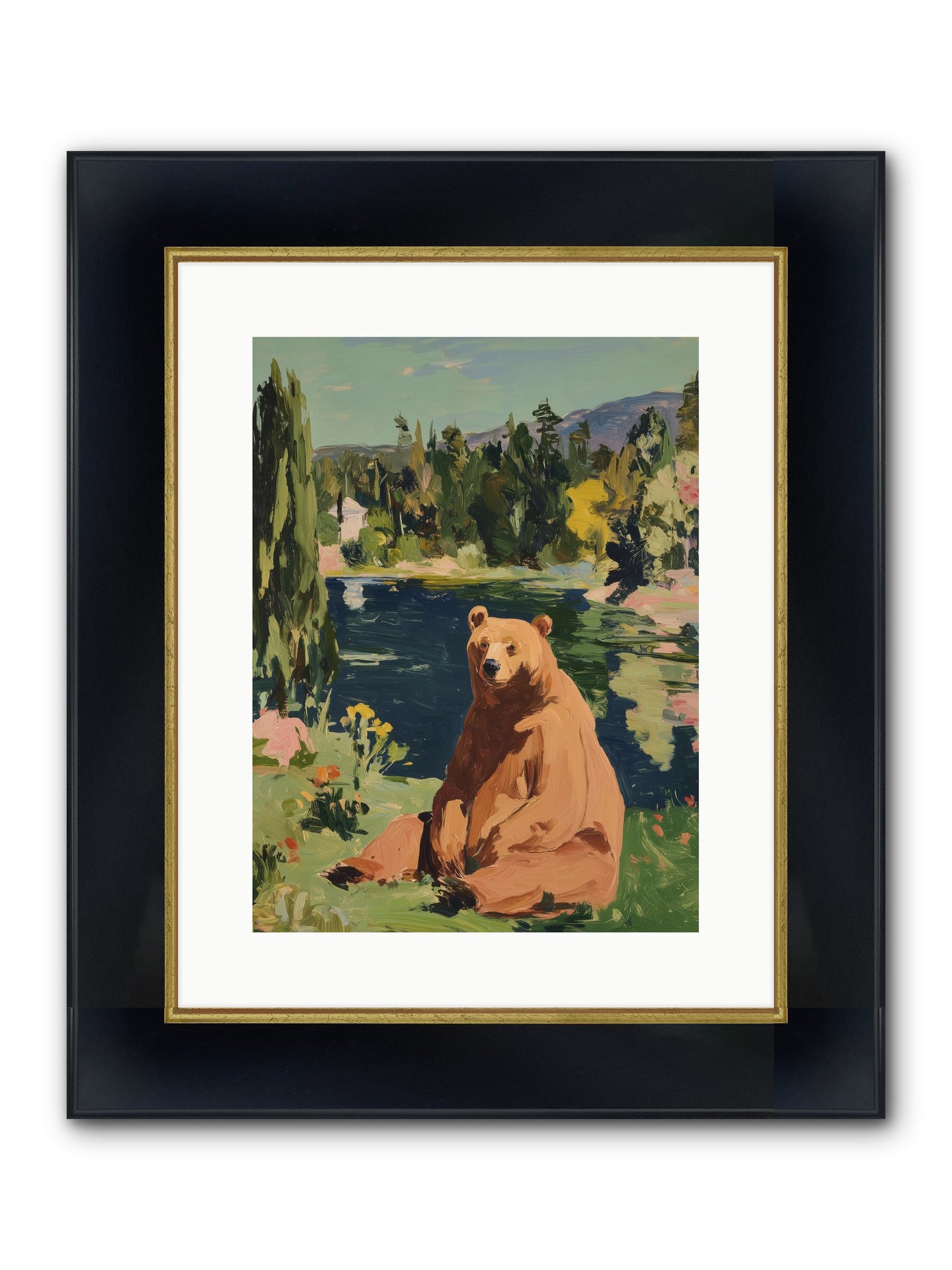 Cinnamon Shadow Framed Print - Wide Black w/Gold 12x16