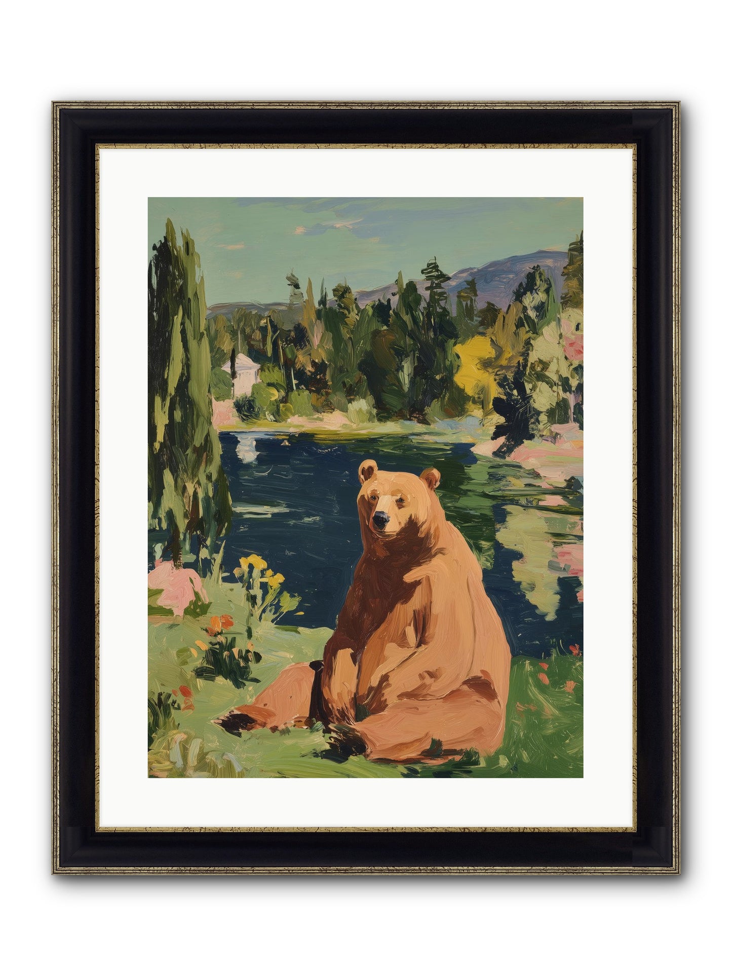 Cinnamon Shadow Framed Print - Black & Gold 18x24