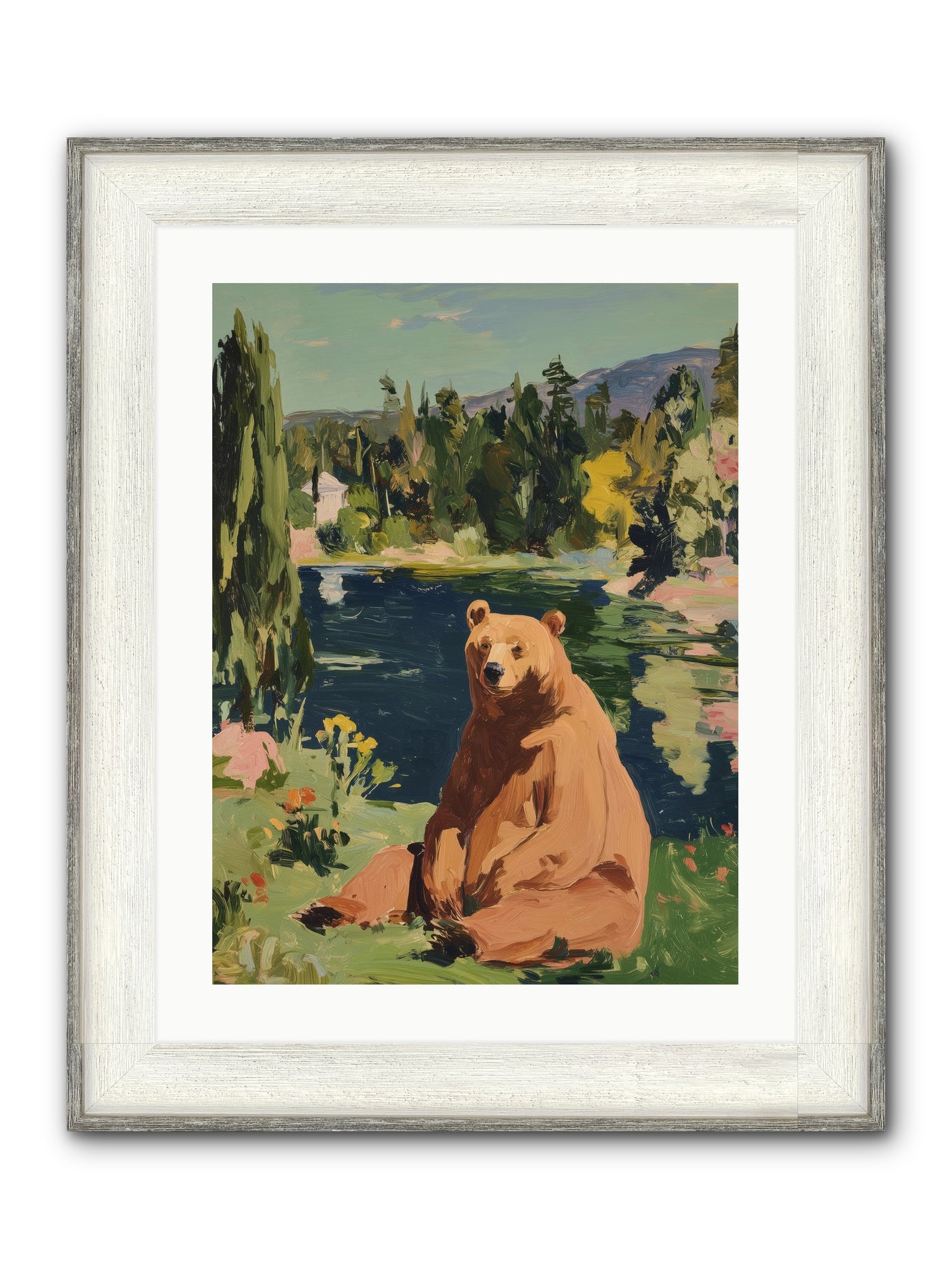 Cinnamon Shadow Framed Print - Driftwood White 18x24