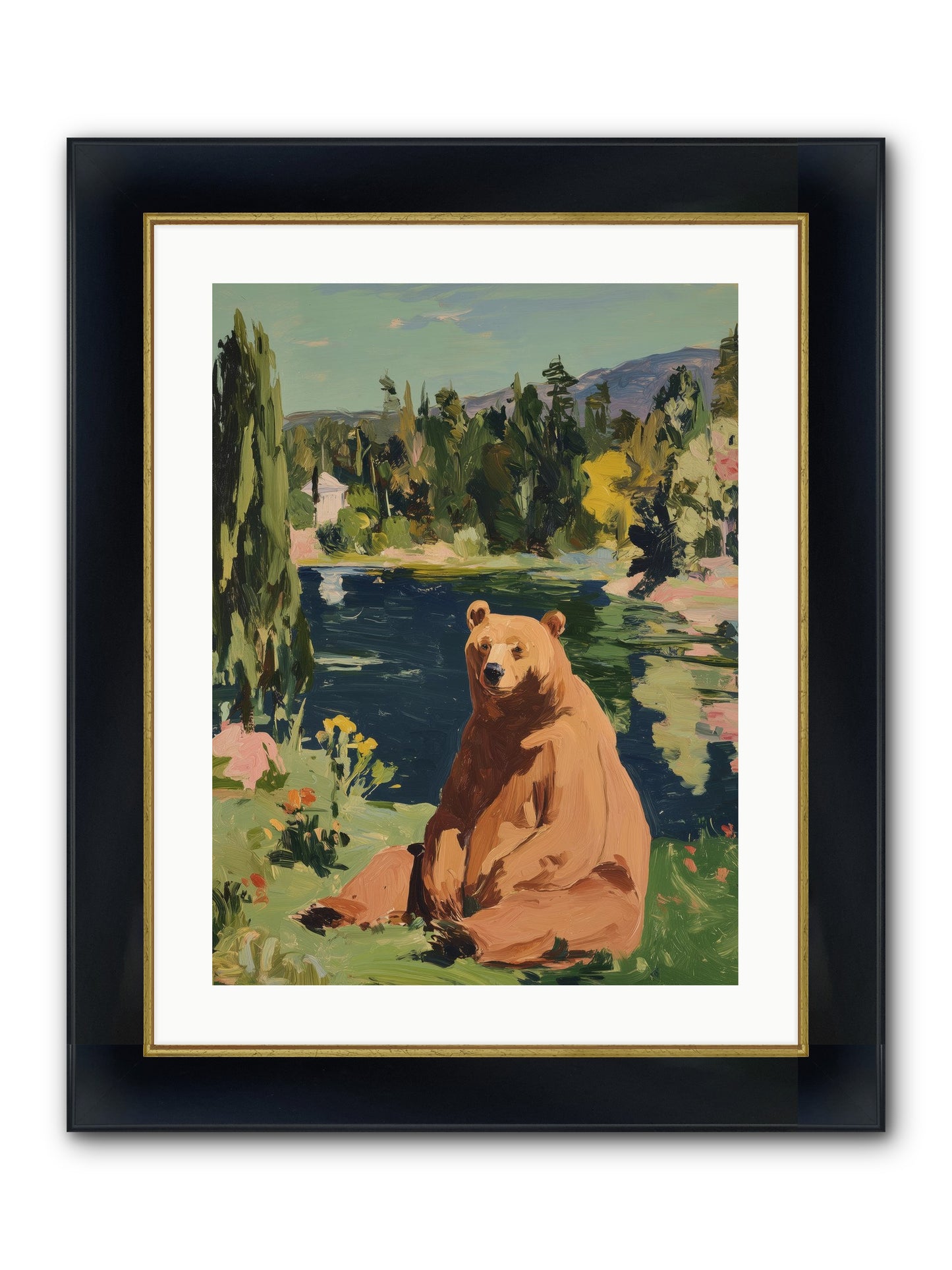 Cinnamon Shadow Framed Print - Wide Black w/Gold 18x24
