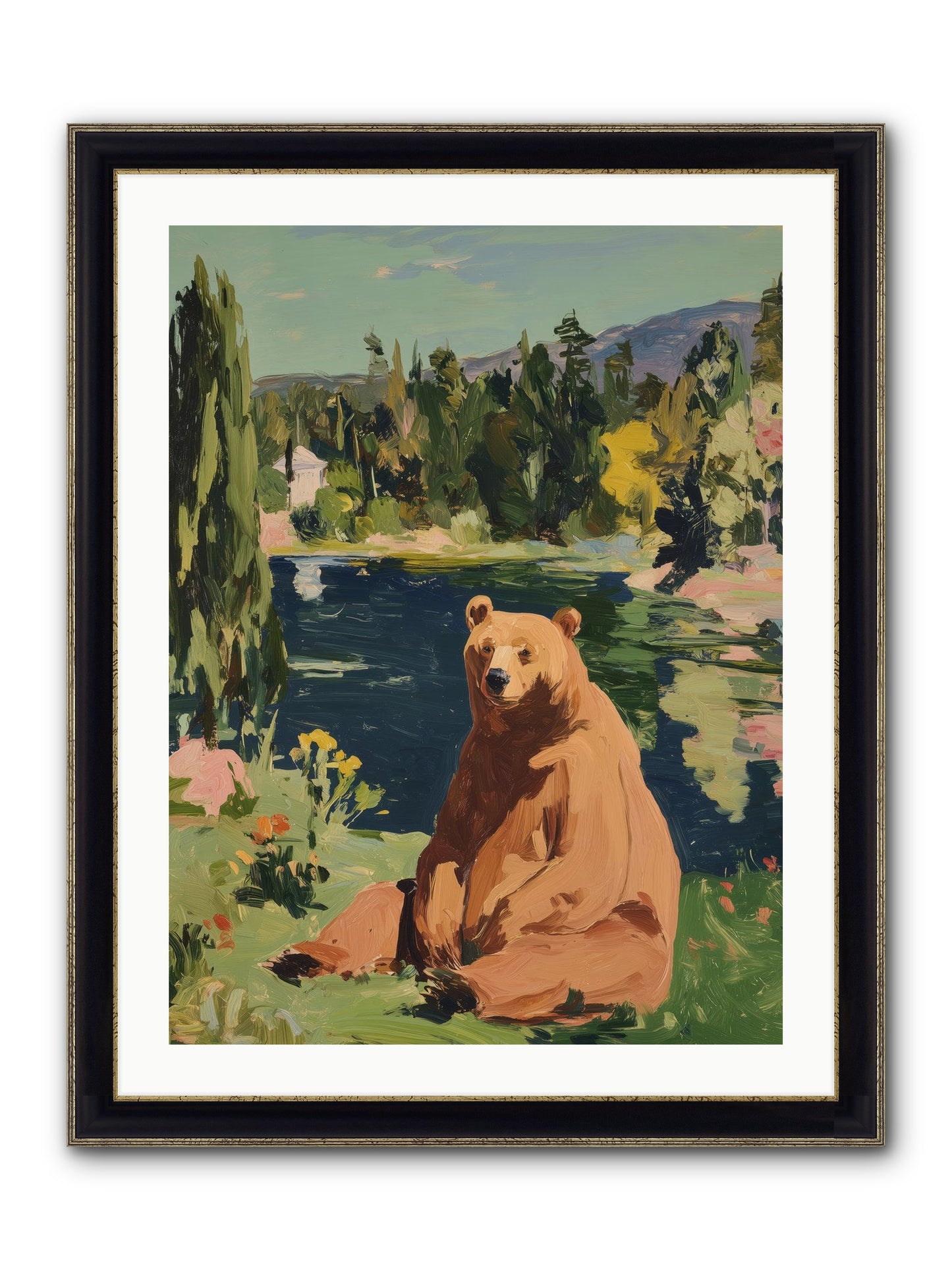 Cinnamon Shadow Framed Print - Black & Gold 24x32