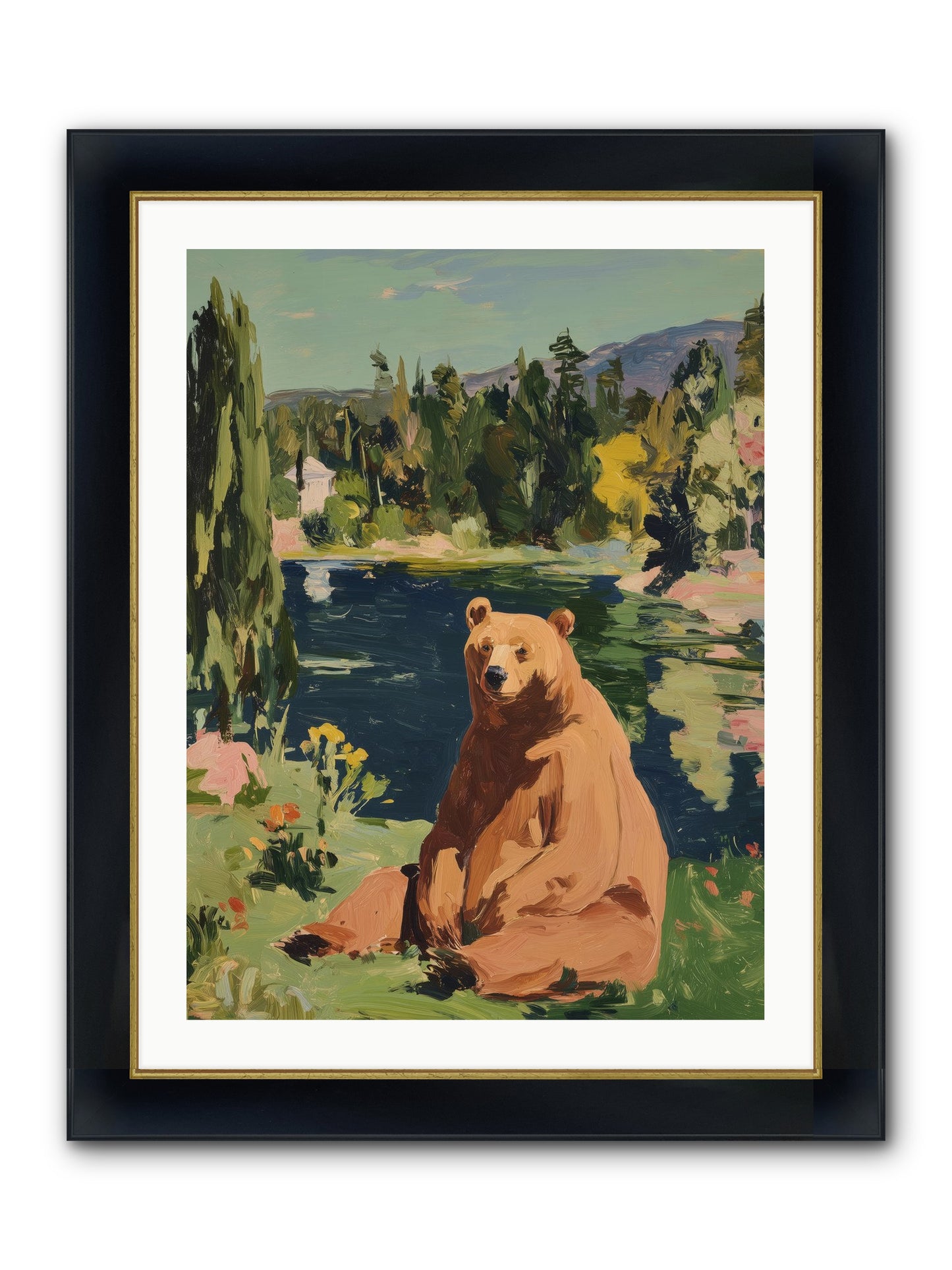Cinnamon Shadow Framed Print - Wide Black w/Gold 24x32