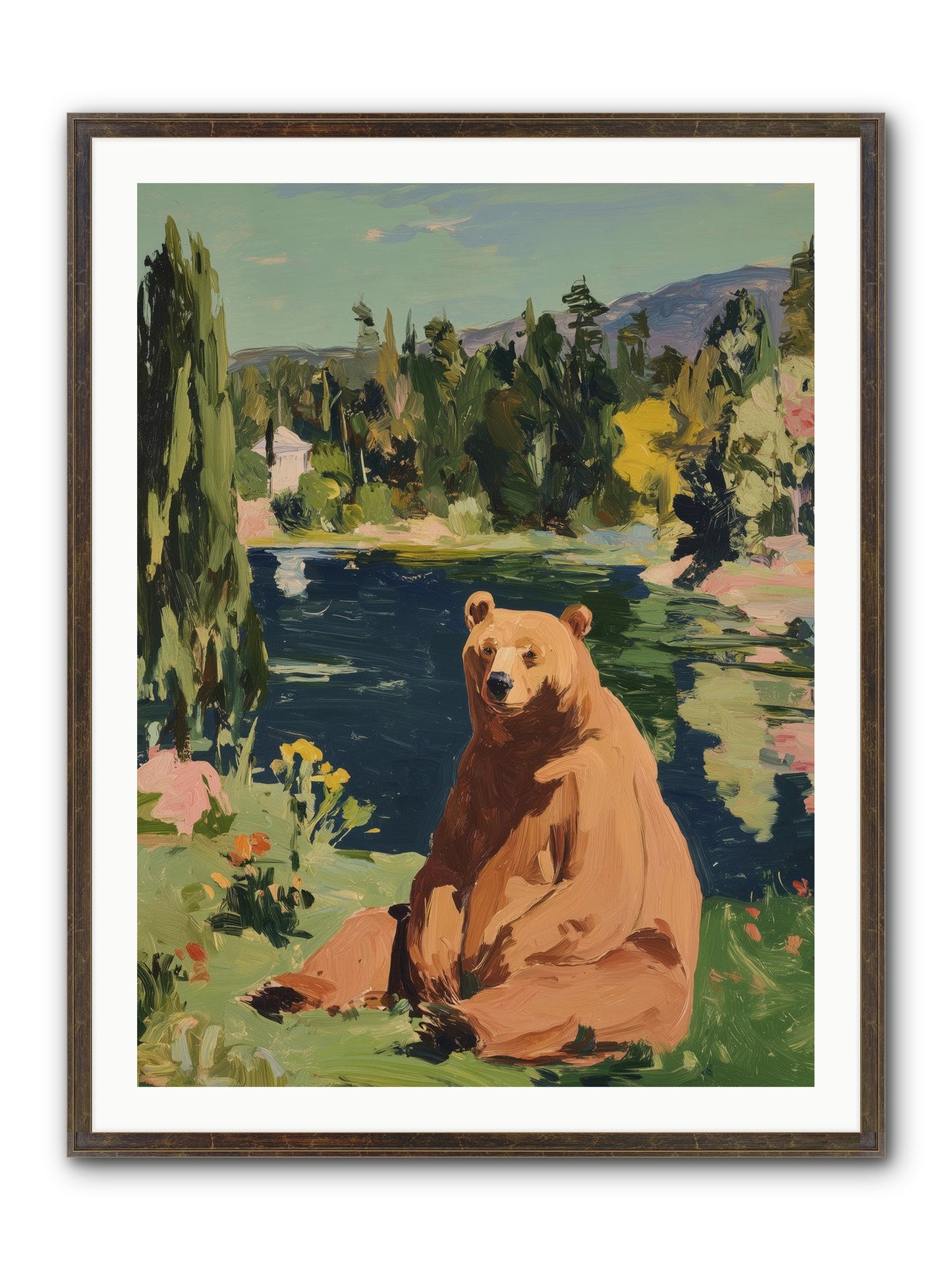 Cinnamon Shadow Framed Print - Slimwoods Black/Gold 30x40
