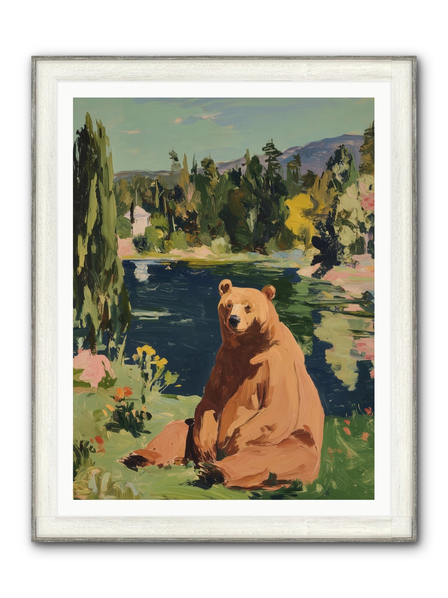 Cinnamon Shadow Framed Print - Driftwood White 36x48