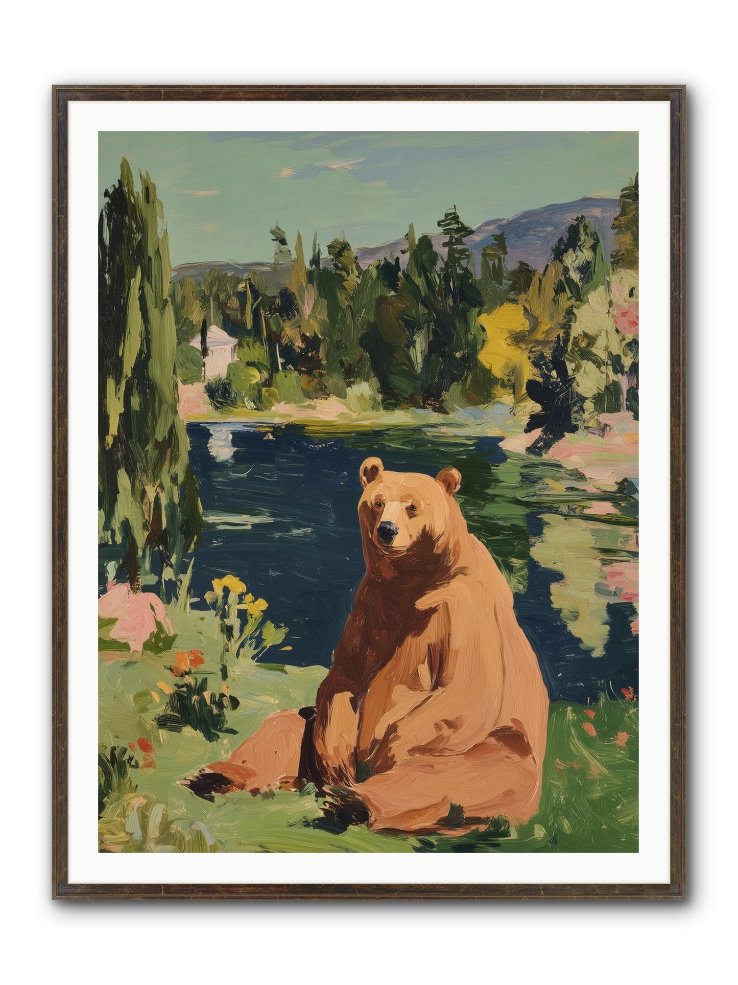Cinnamon Shadow Framed Print - Slimwoods Black/Gold 36x48