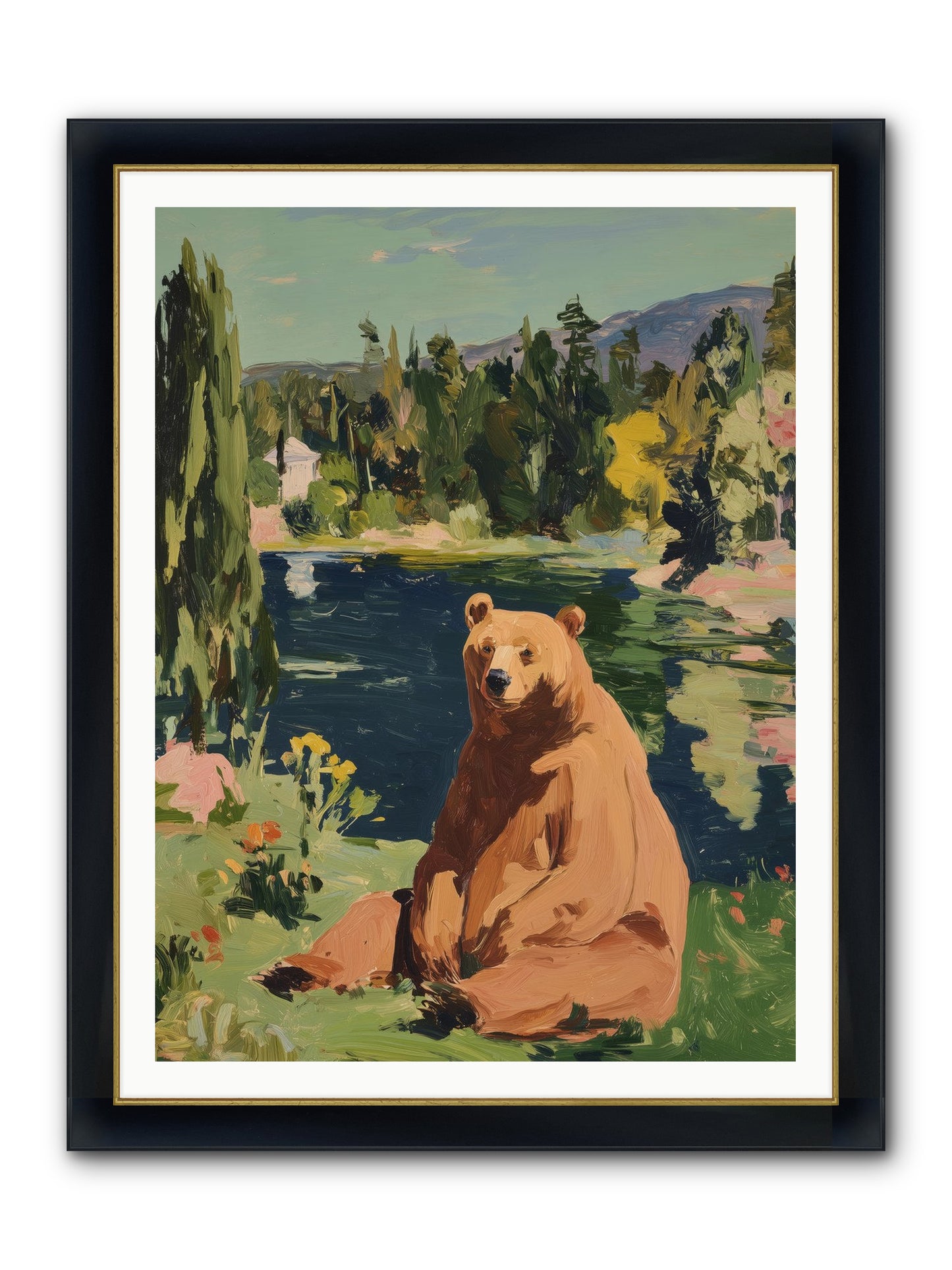 Cinnamon Shadow Framed Print - Wide Black w/Gold 36x48
