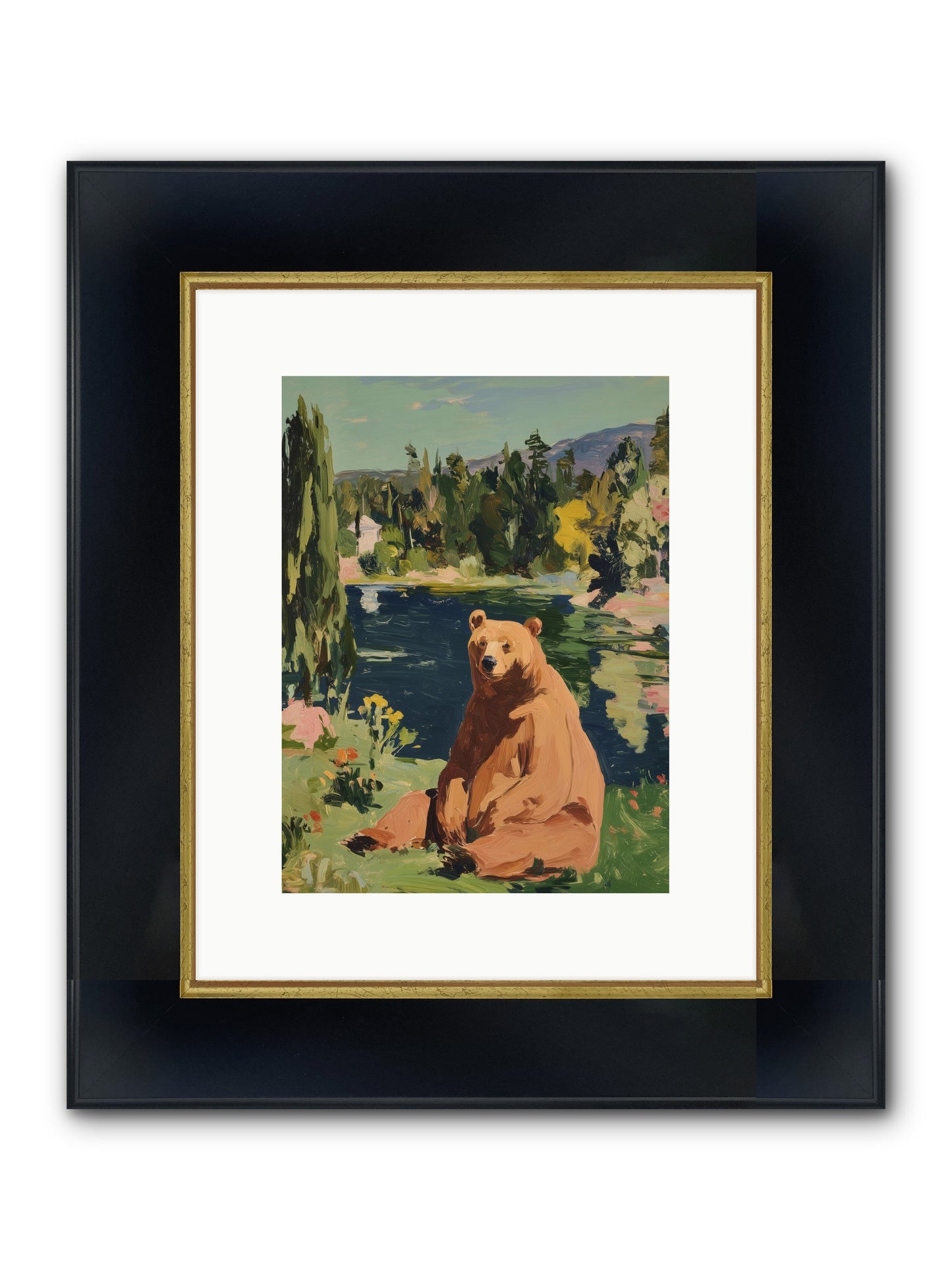 Cinnamon Shadow Framed Print - Wide Black w/Gold 9x12