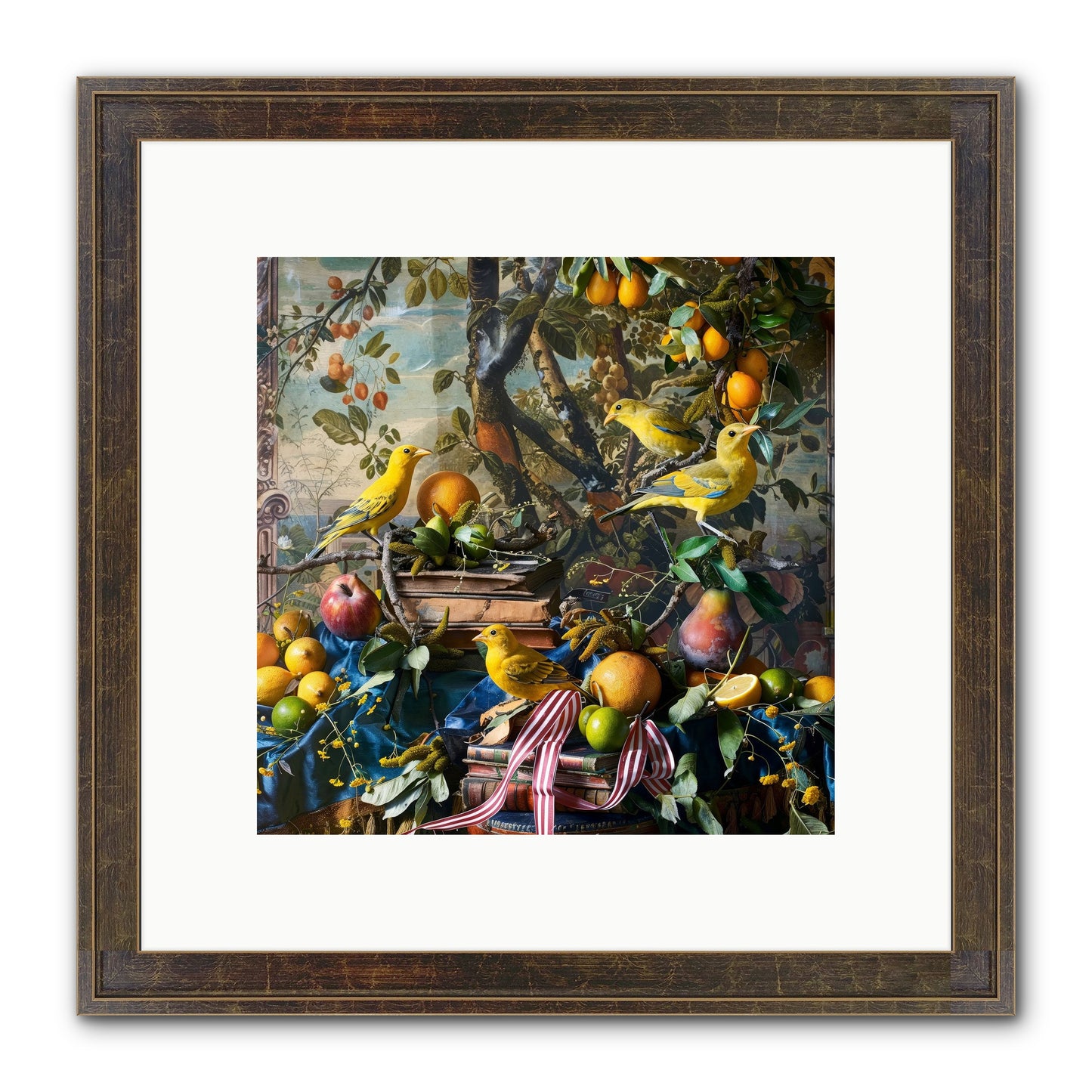 Citrine Feathered Sonnets Framed Print - Slimwoods Black/Gold 10x10
