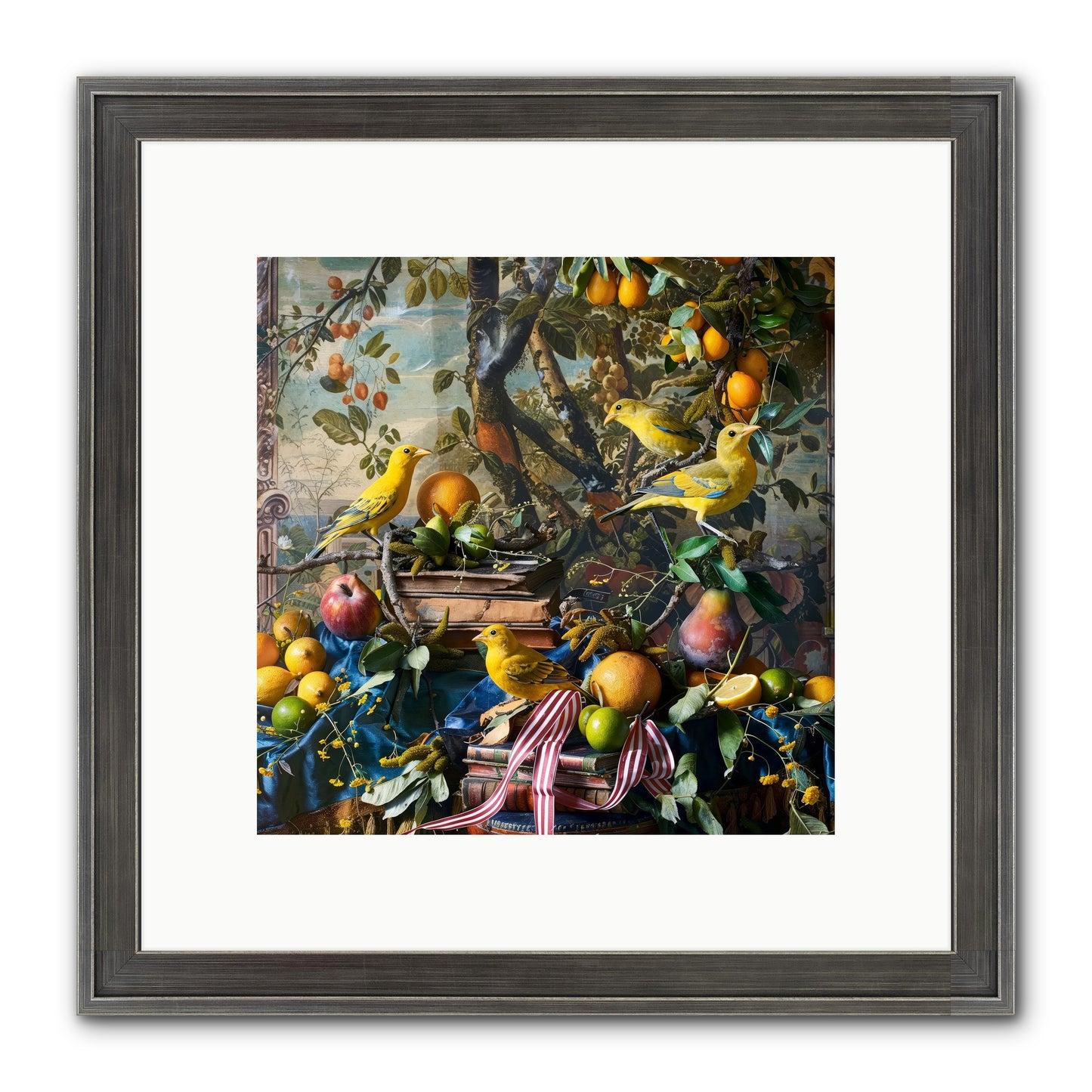 Citrine Feathered Sonnets Framed Print - Slimwoods Black/Silver 10x10