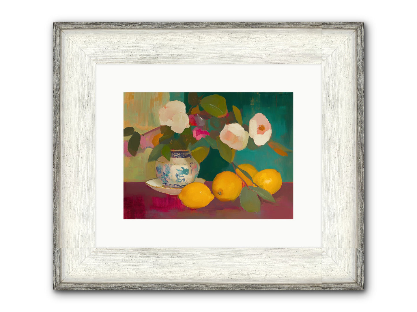 Citrine Treasures Framed Print - Driftwood White 12x9