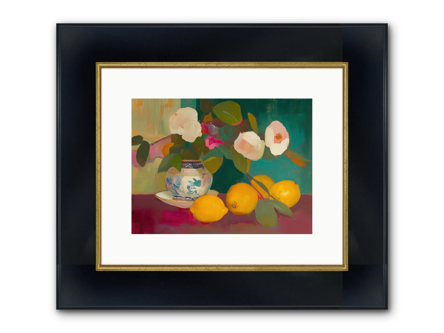 Citrine Treasures Framed Print - Wide Black w/Gold 12x9