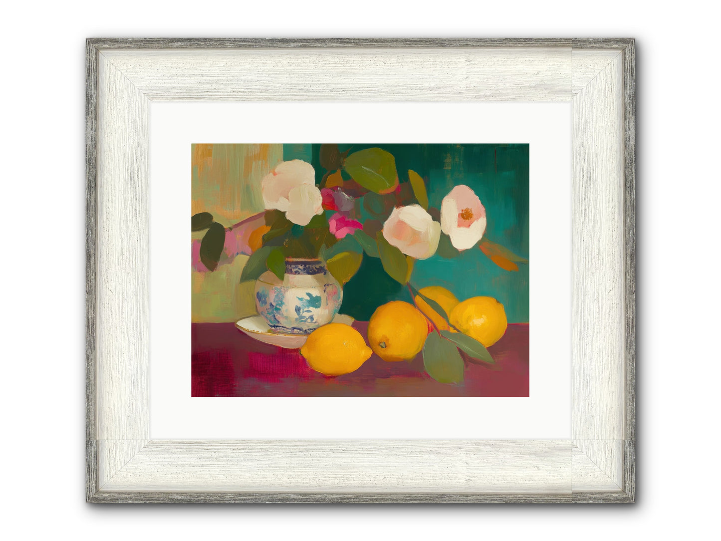 Citrine Treasures Framed Print - Driftwood White 16x12